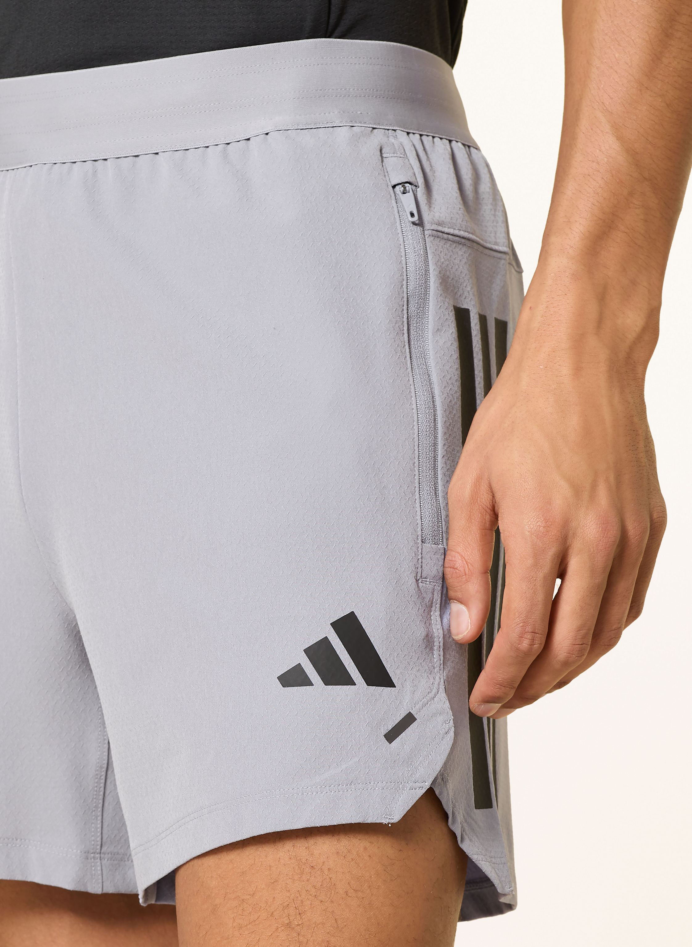 Thumbnail - Adidas Trainingsshorts Power 3-Stripes grau