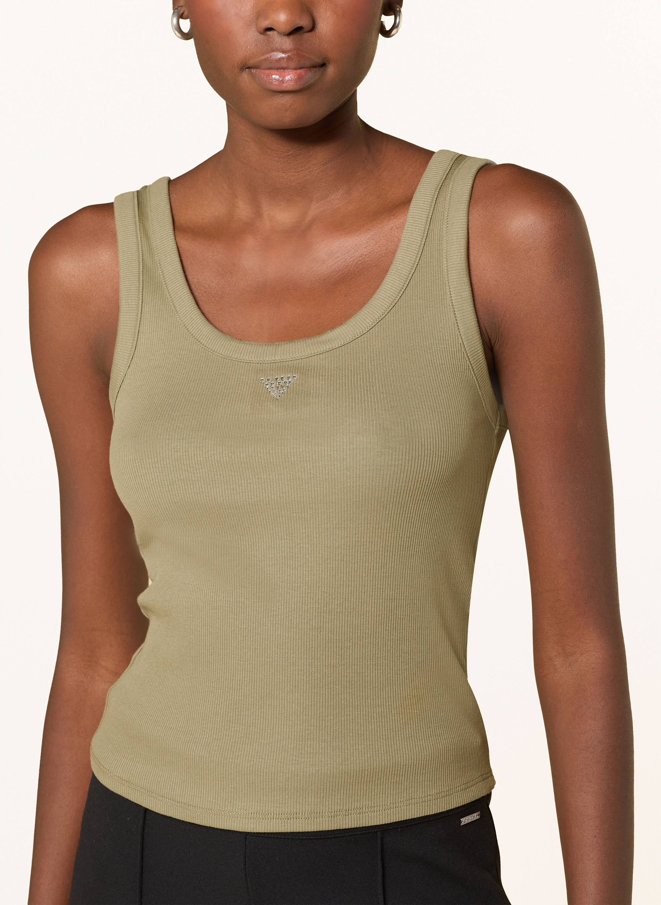 Thumbnail - Guess Cropped-Top Mit Schmucksteinen gruen