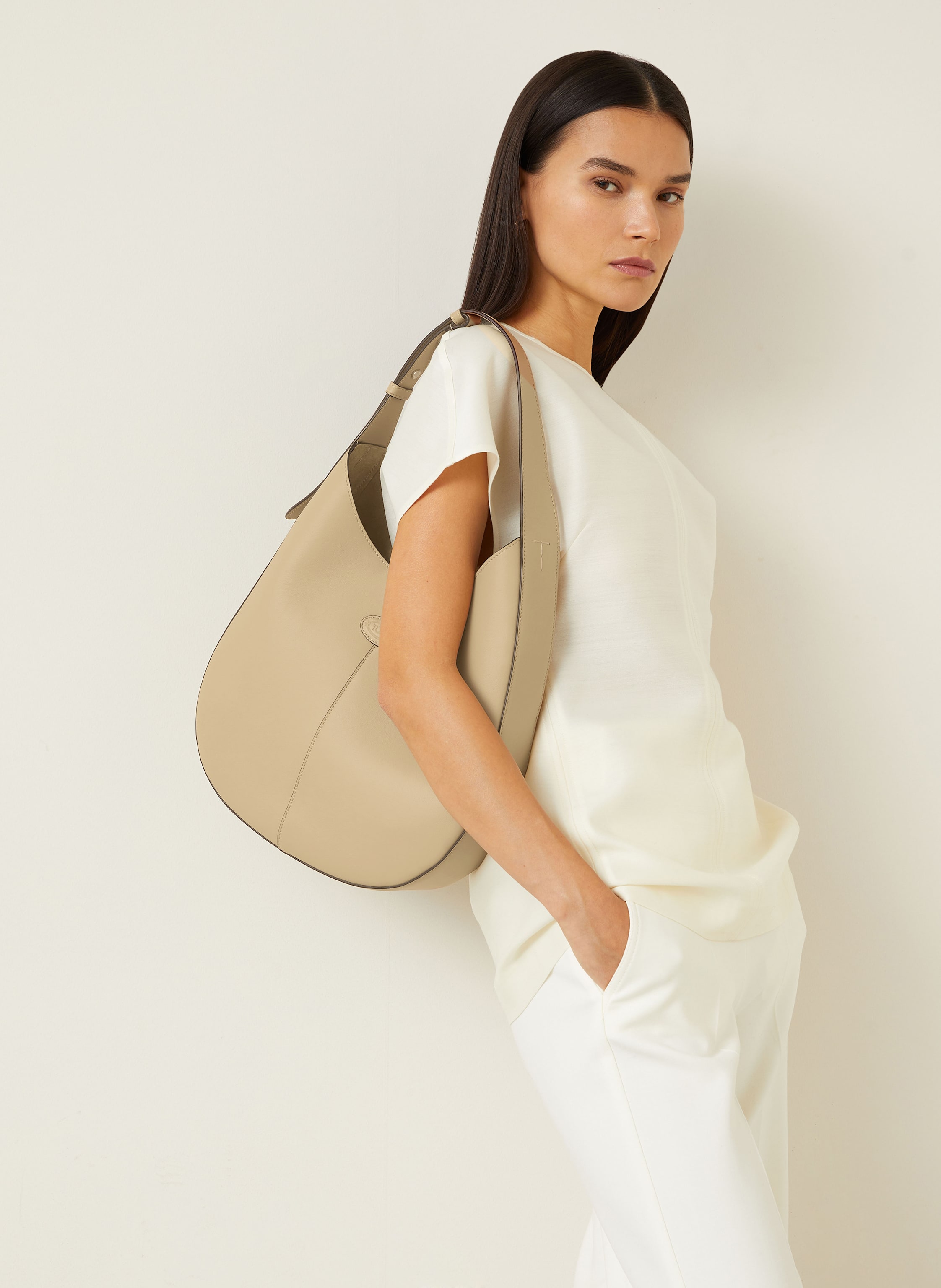 Thumbnail - Tod's Hobo-Bag Mit Pouch beige