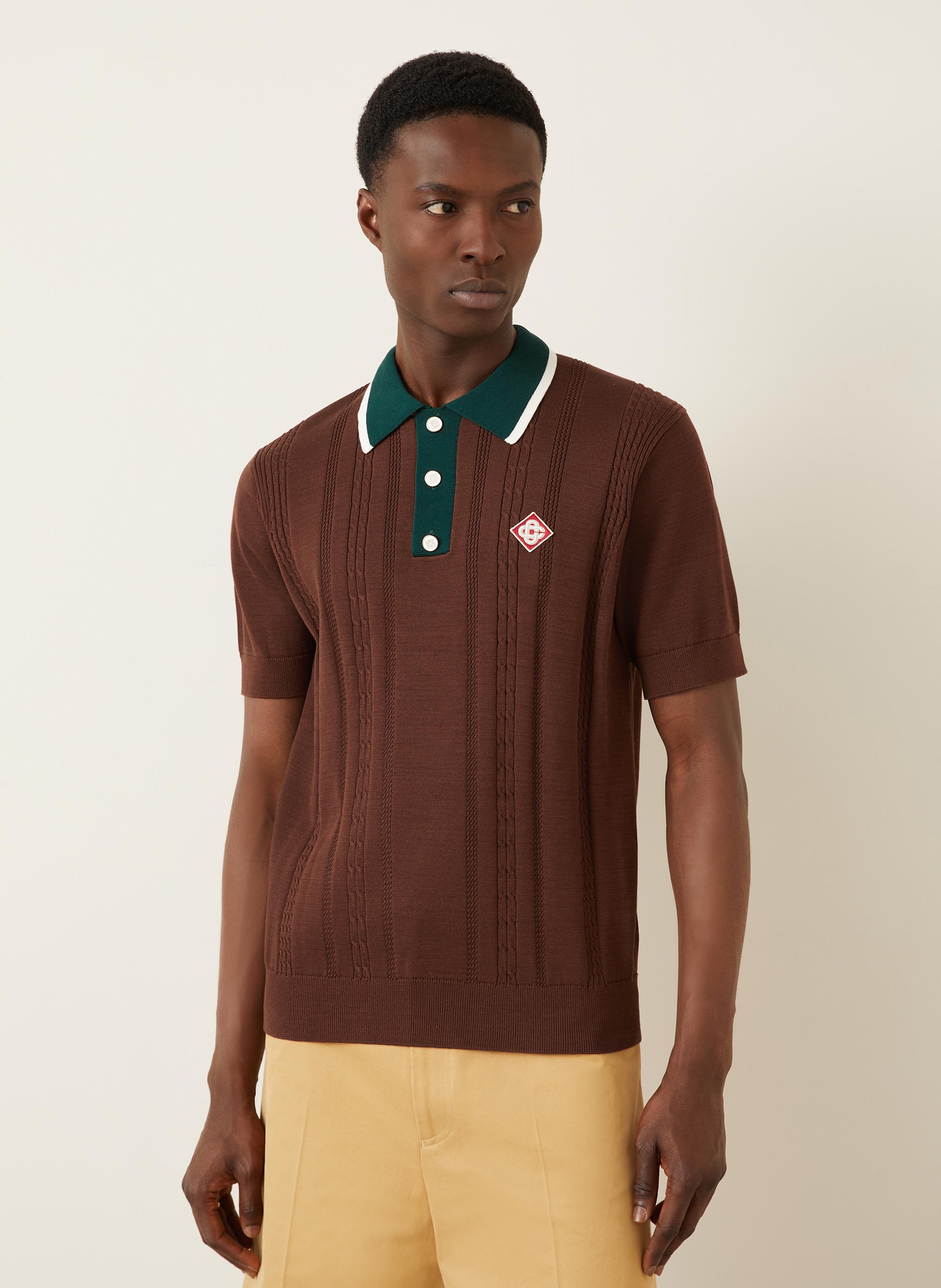 Thumbnail - Casablanca Strick-Poloshirt braun