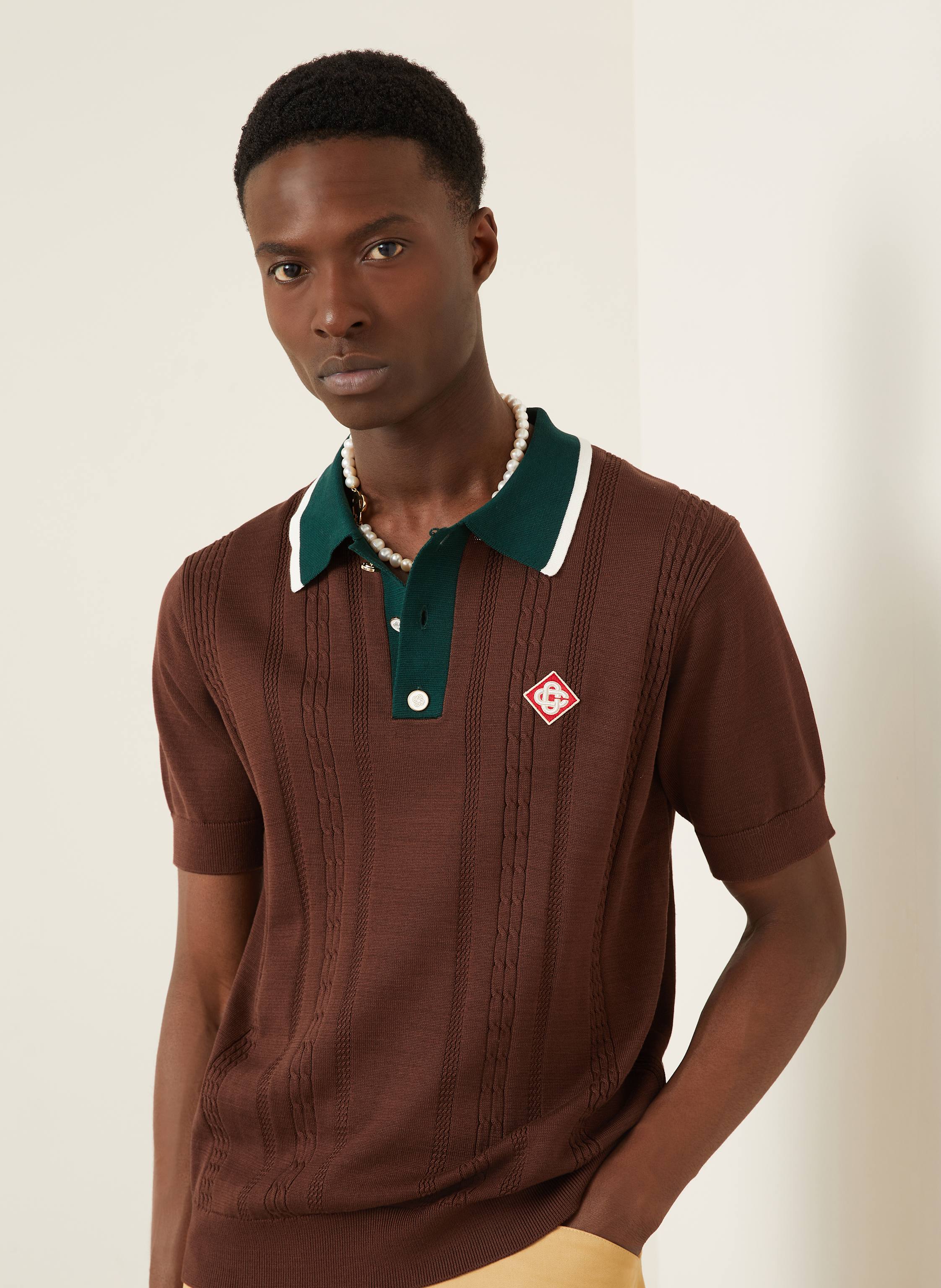 Thumbnail - Casablanca Strick-Poloshirt braun