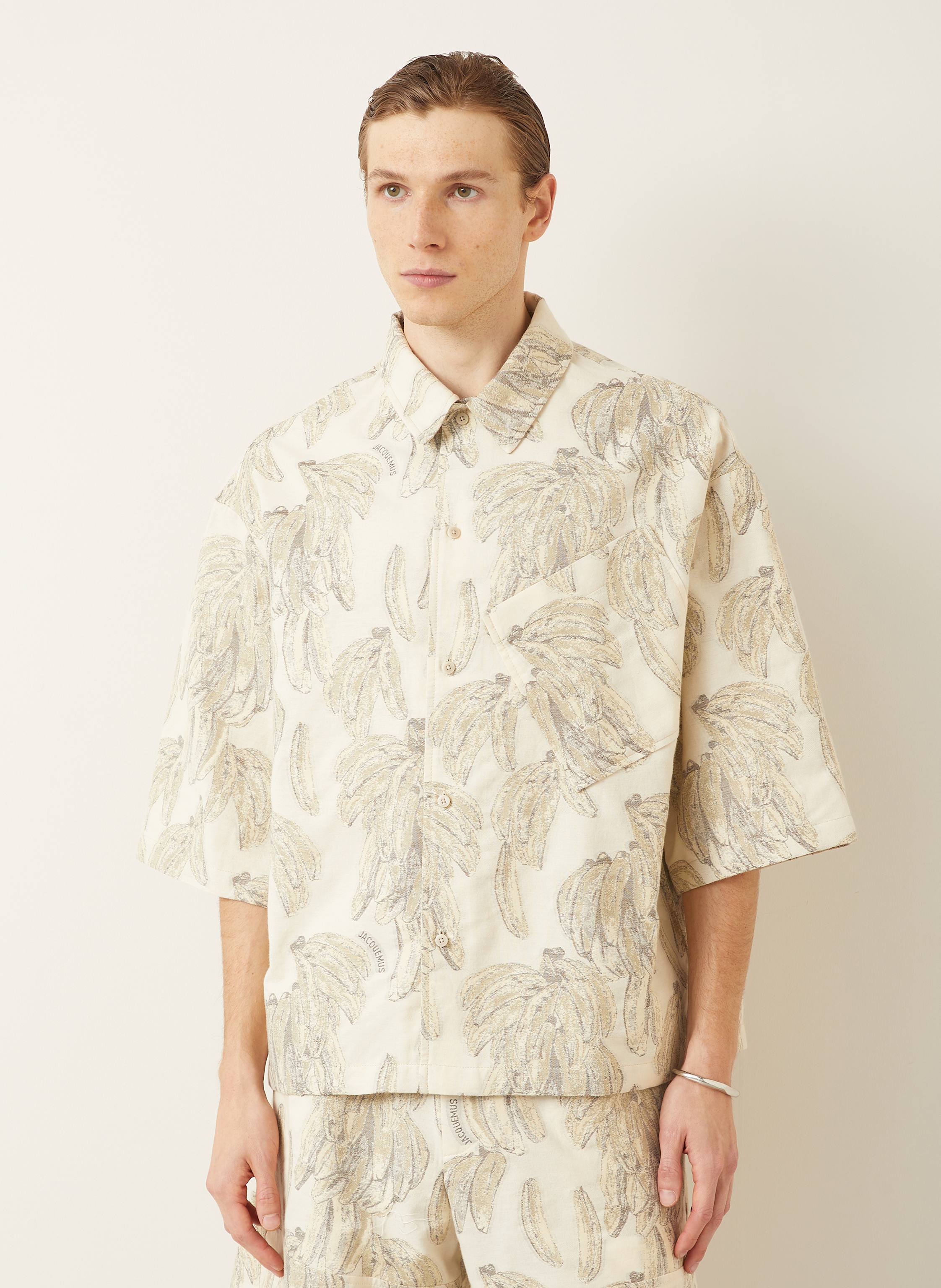 Thumbnail - Jacquemus Kurzarm-Hemd La Chemise Aloe Comfort Fit weiss