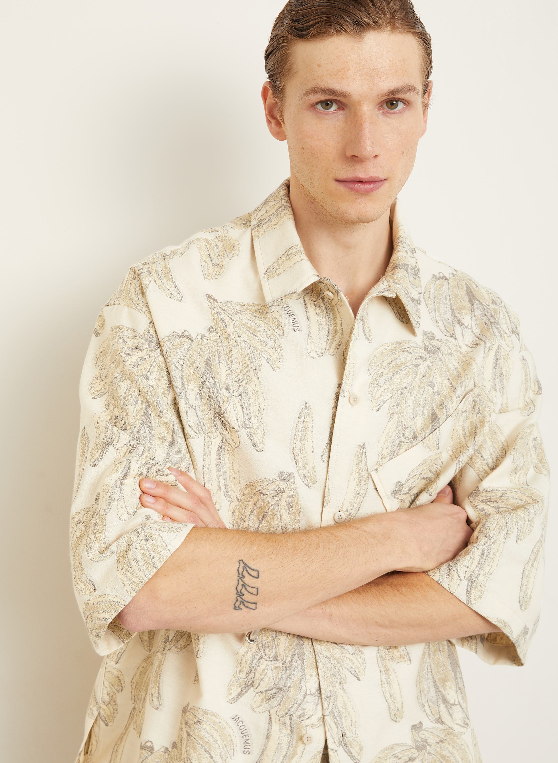 Thumbnail - Jacquemus Kurzarm-Hemd La Chemise Aloe Comfort Fit weiss