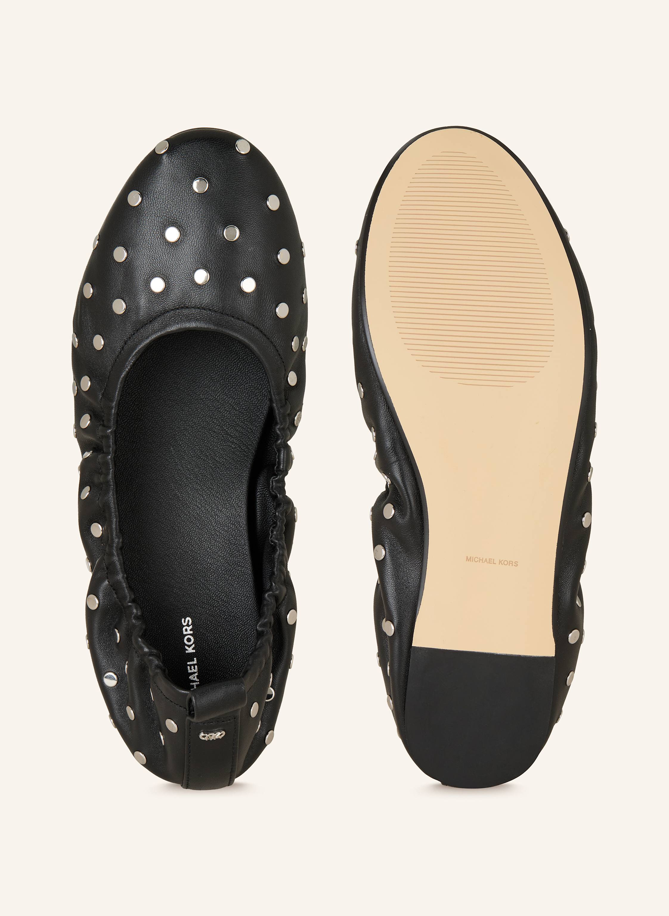 Thumbnail - Michael Kors Ballerinas Amy Mit Nieten schwarz