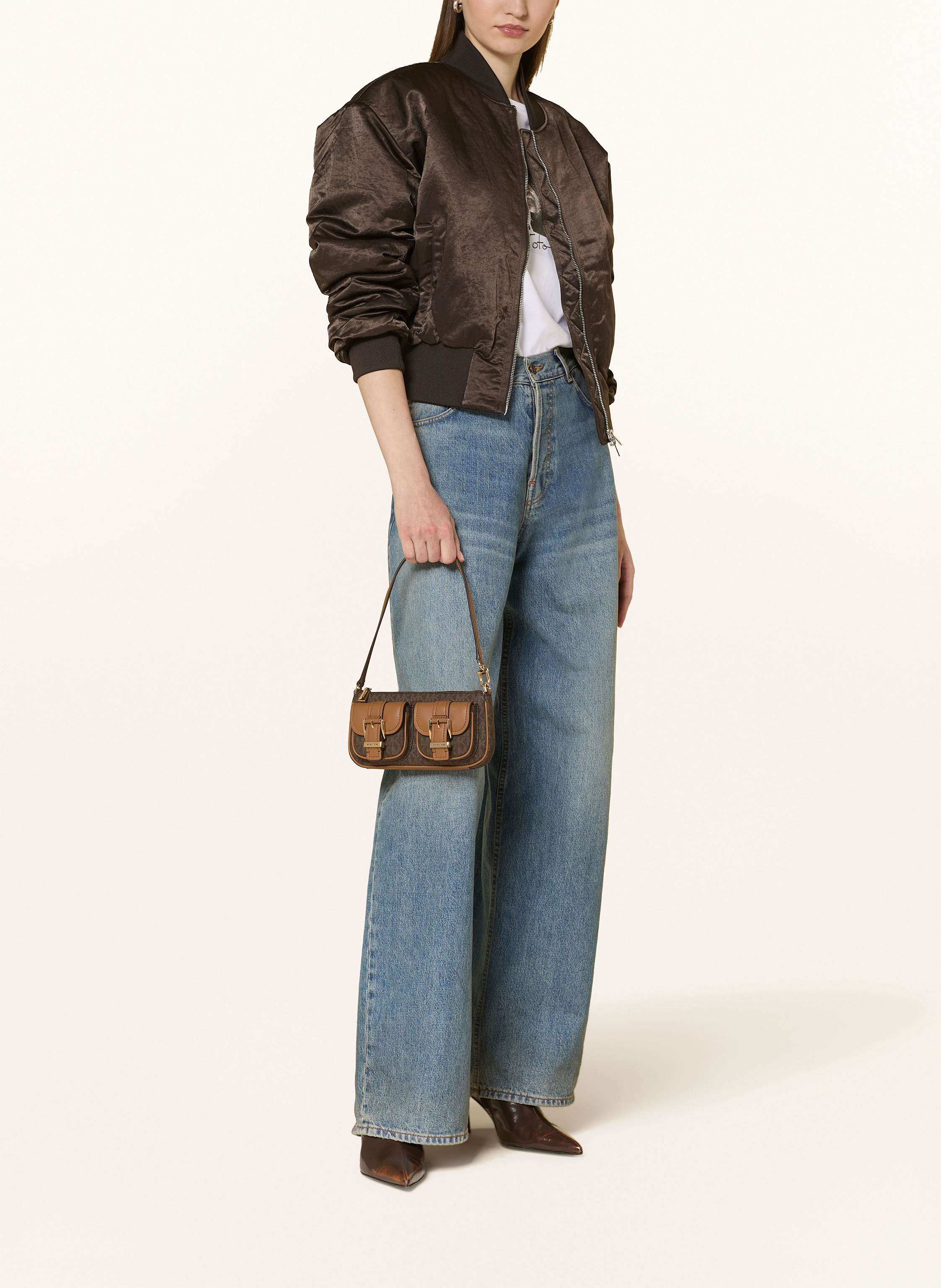 Thumbnail - Michael Kors Schultertasche Zoe braun