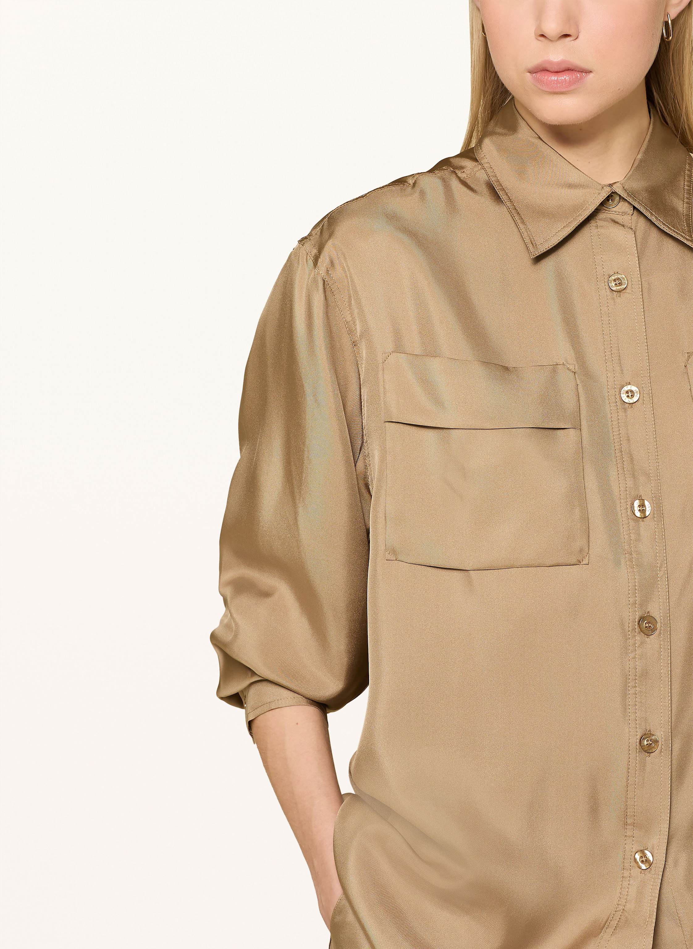Thumbnail - Envelope 1976 Oversized-Hemdbluse Blank Aus Seide gruen