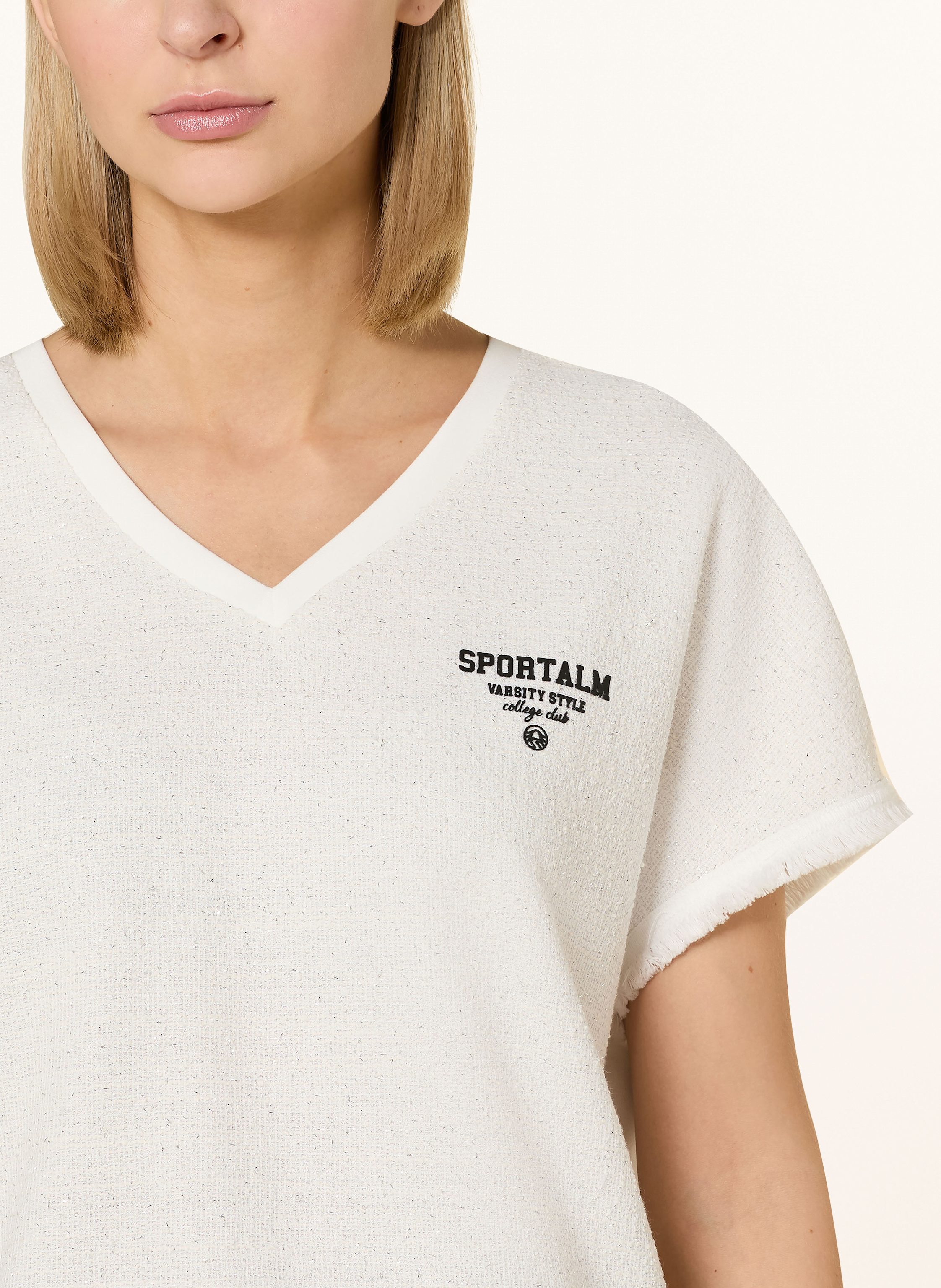 Thumbnail - Sportalm T-Shirt Im Materialmix Mit Glitzergarn weiss
