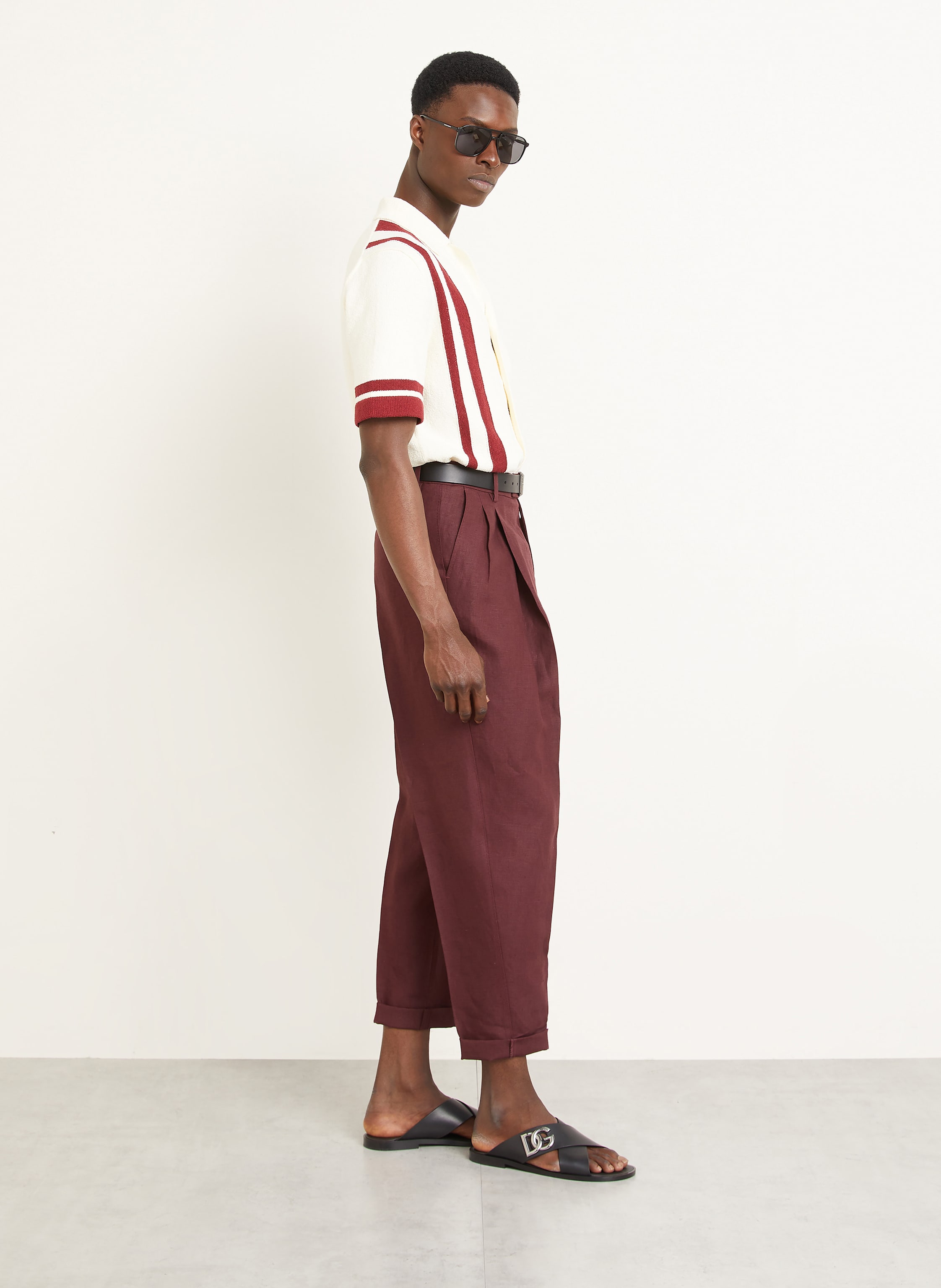 Thumbnail - Dolce & Gabbana Leinenhose Extra Slim Fit rot