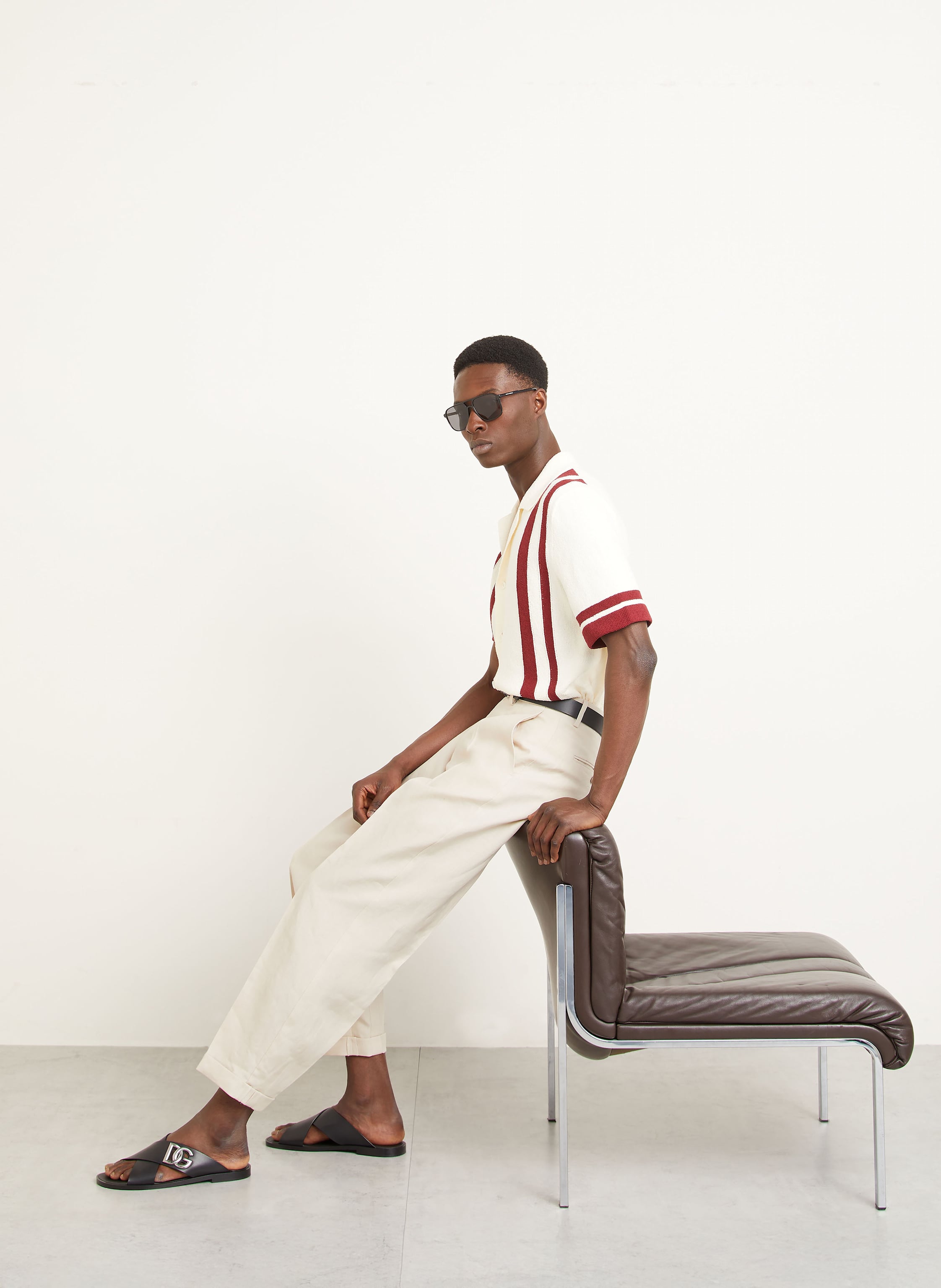 Thumbnail - Dolce & Gabbana Leinen-Chino Slim Fit beige
