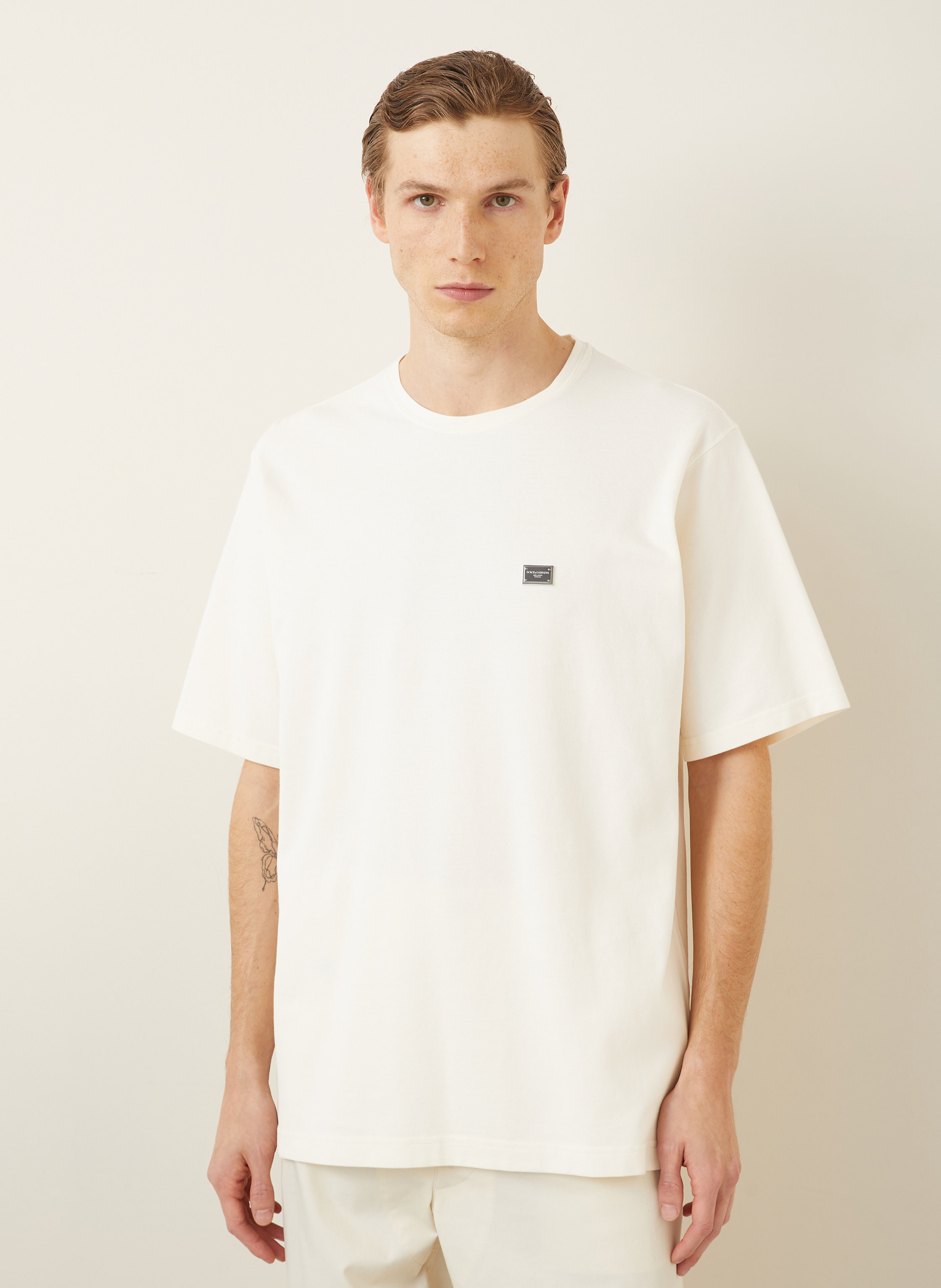 Thumbnail - Dolce & Gabbana T-Shirt Aus Piqué weiss