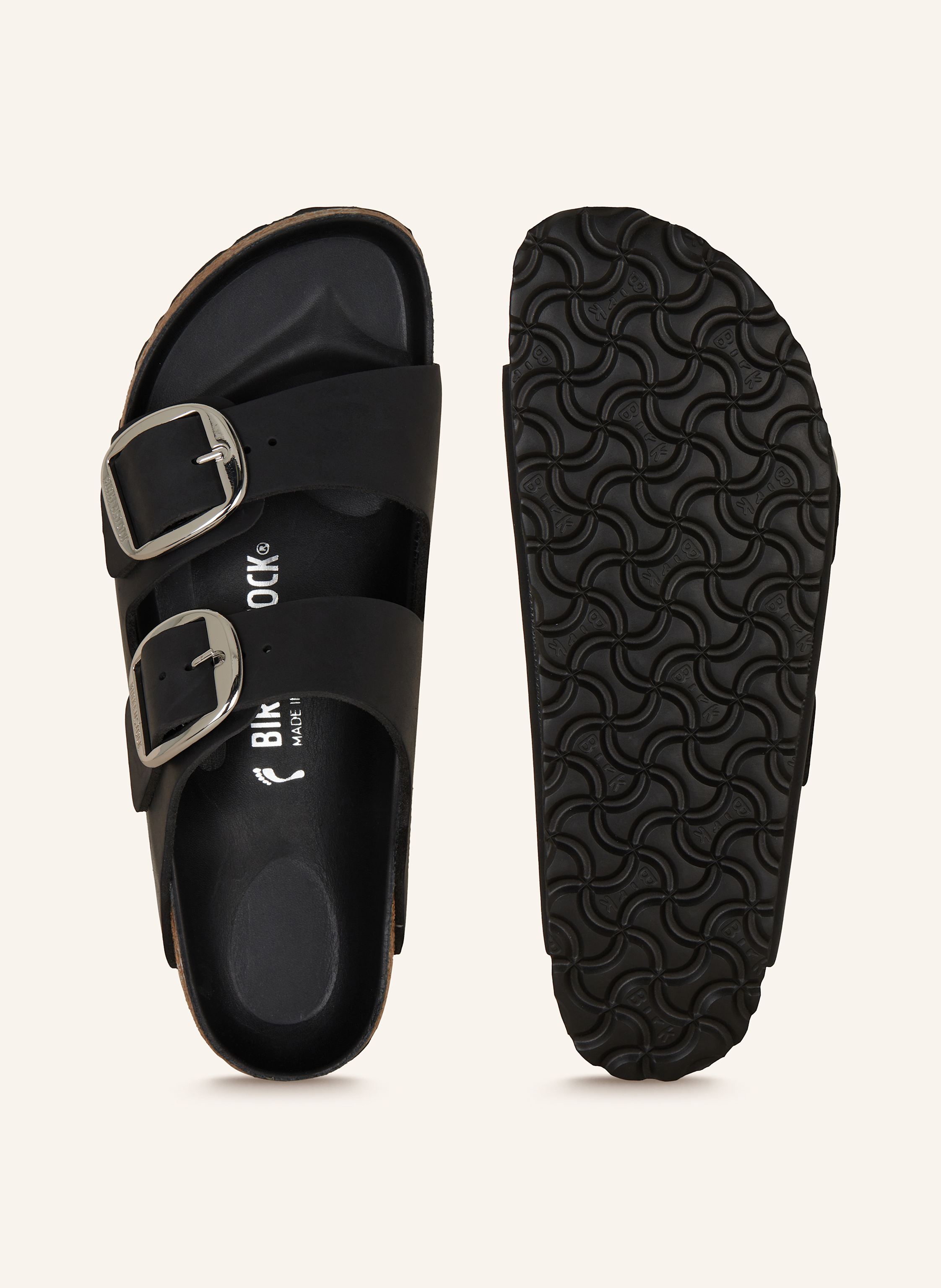 Thumbnail - Birkenstock Pantoletten Arizona Big Buckle Leoi schwarz