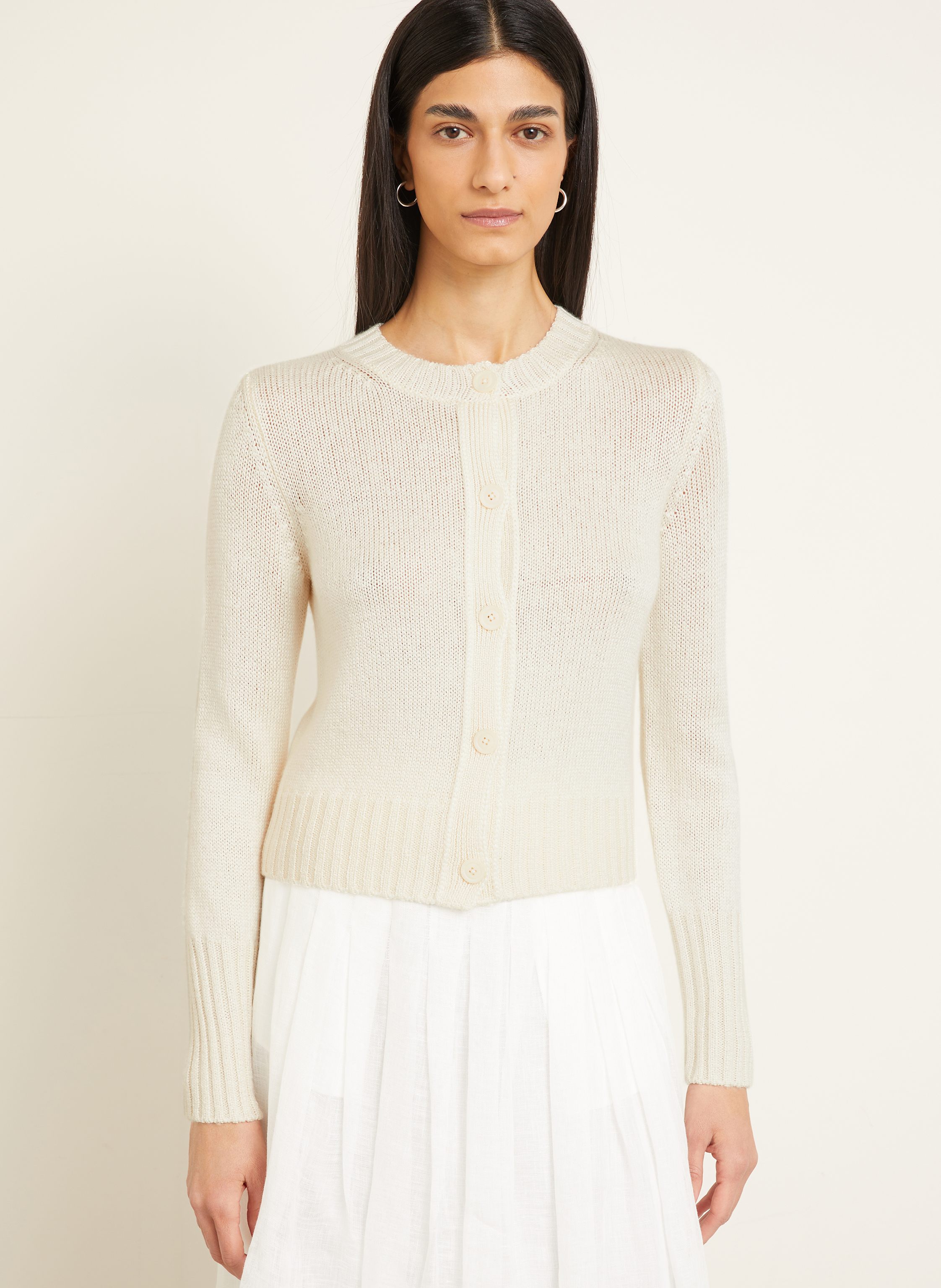 Thumbnail - Iris Von Arnim Strickjacke Mae Aus Seide weiss