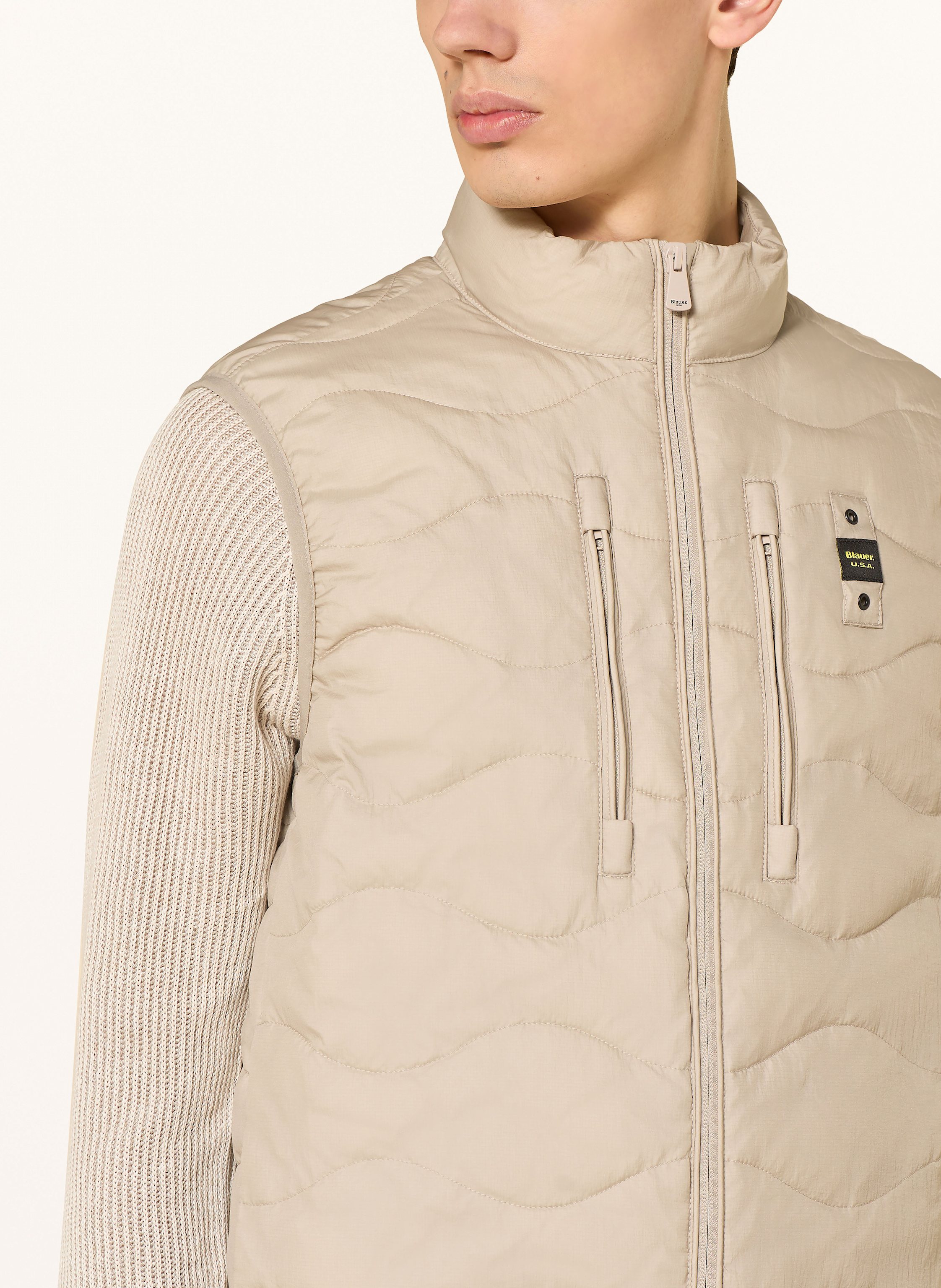 Thumbnail - Blauer Steppweste Vincent beige
