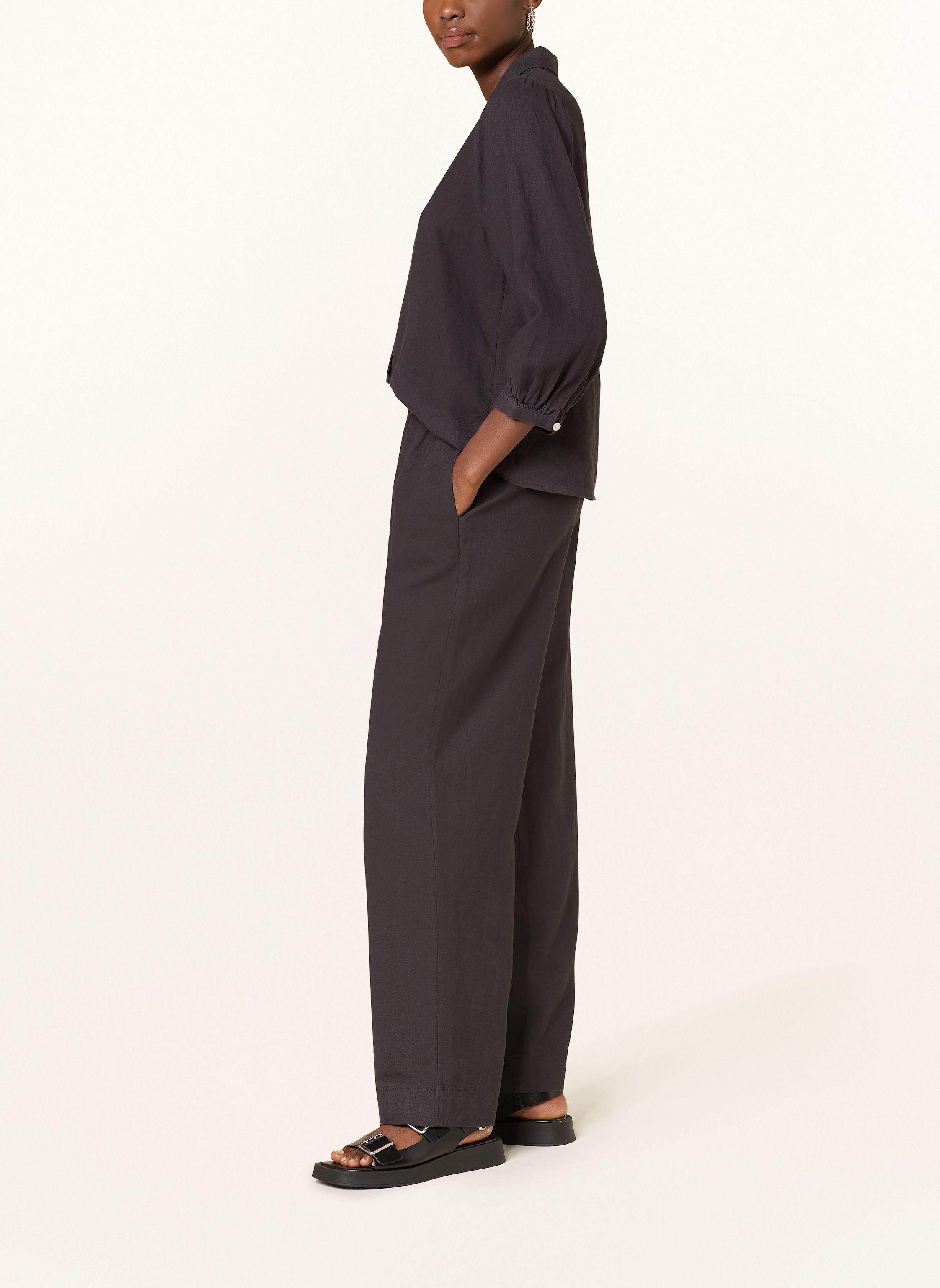 Thumbnail - Msch Copenhagen Hose Mschpennie Ginia Mit Leinen grau