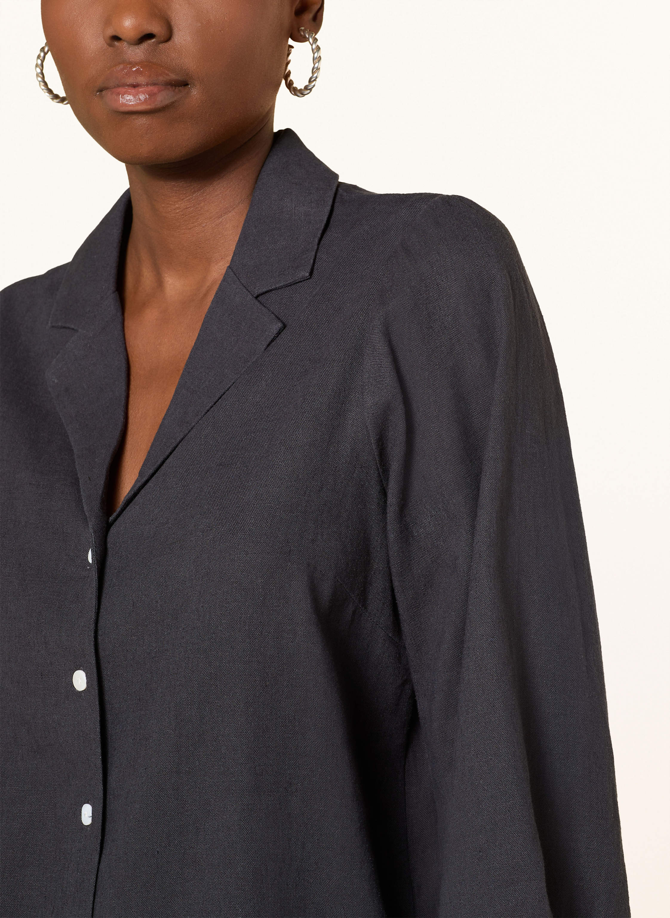 Thumbnail - Msch Copenhagen Bluse Mschpennie Ginia Mit Leinen Und 3/4-Arm grau