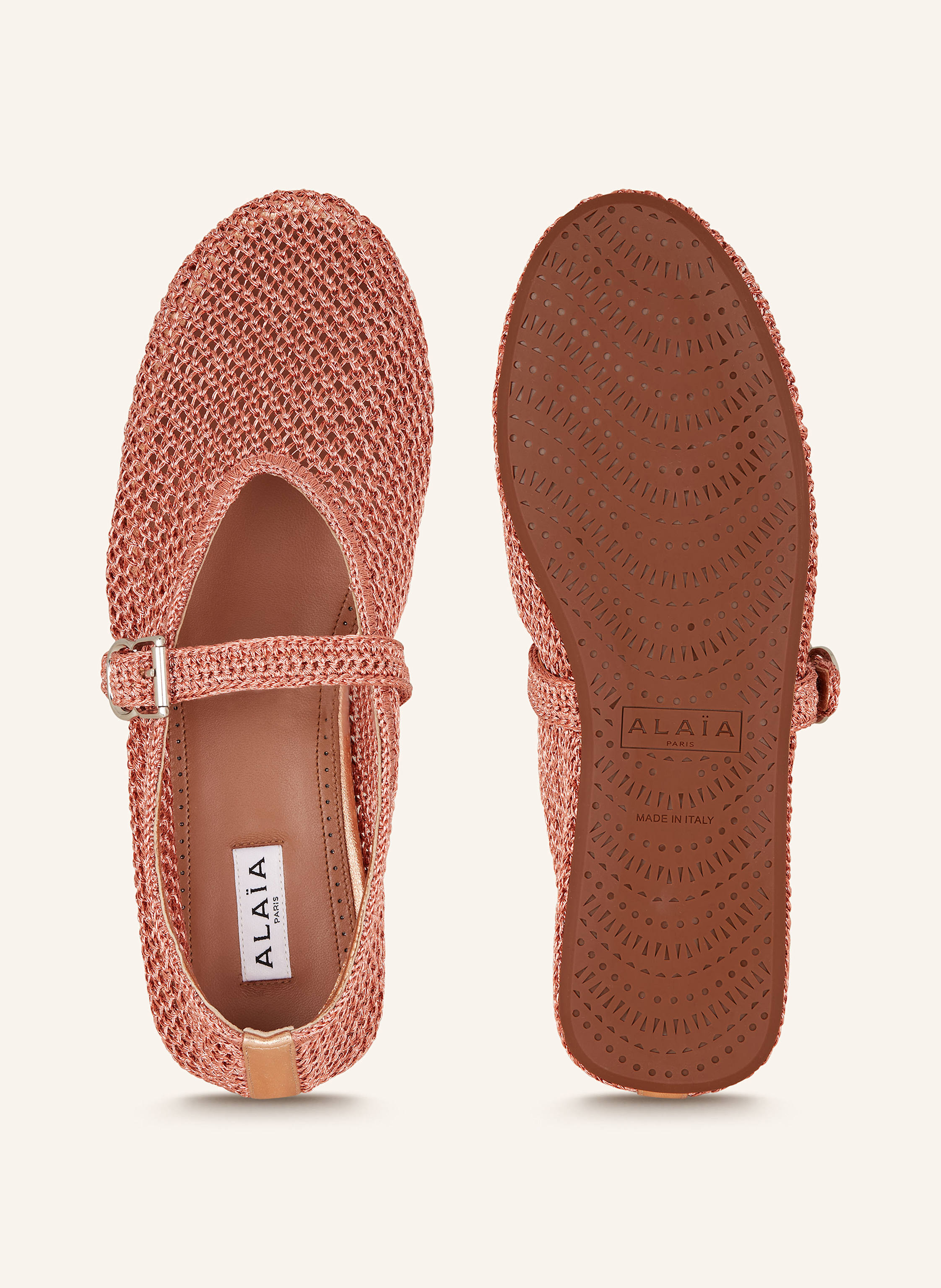 Thumbnail - Alaïa Mary-Jane-Ballerinas pink
