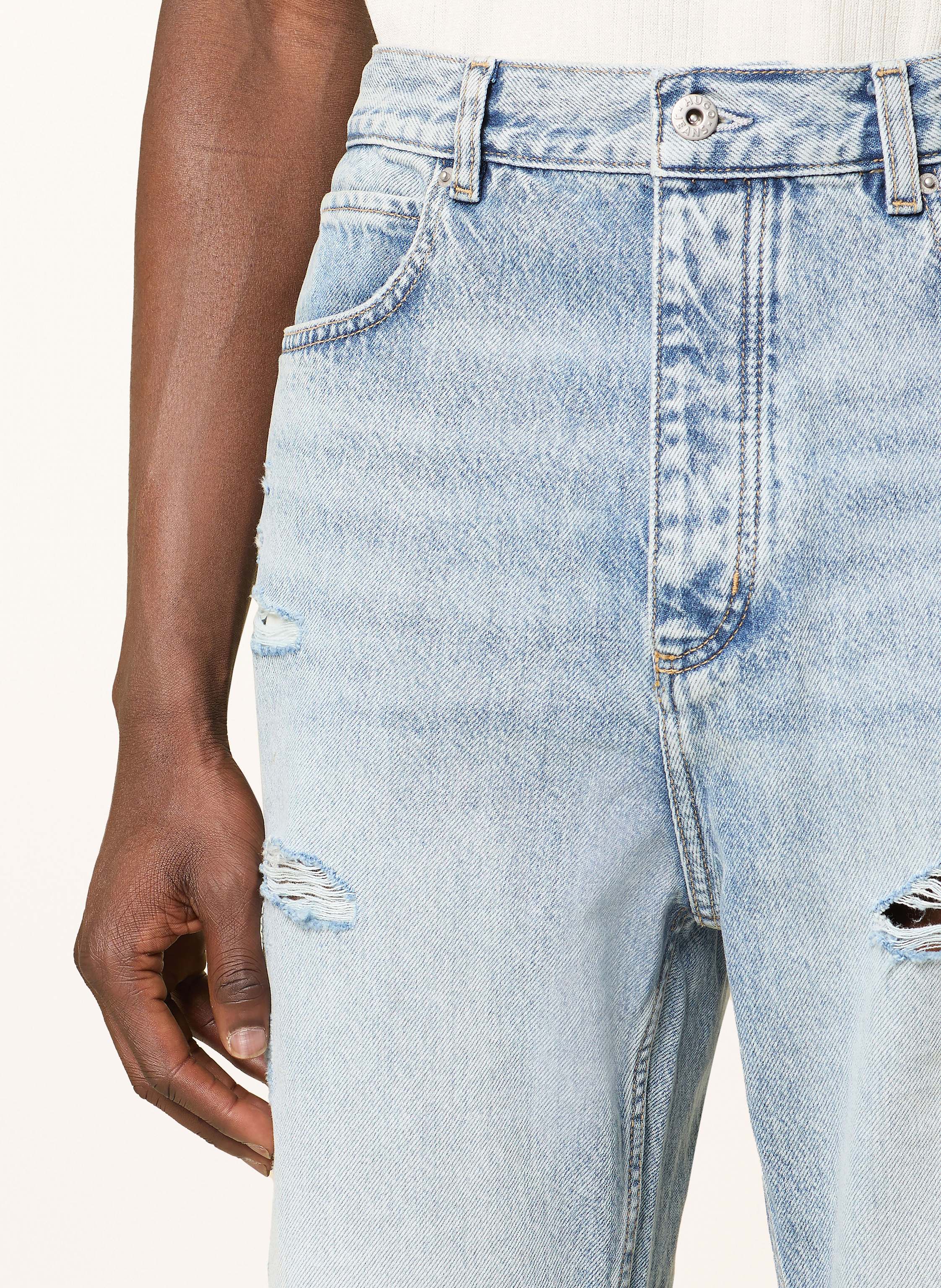Thumbnail - Hugo Blue Destroyed Jeans Nate Baggy Fit blau