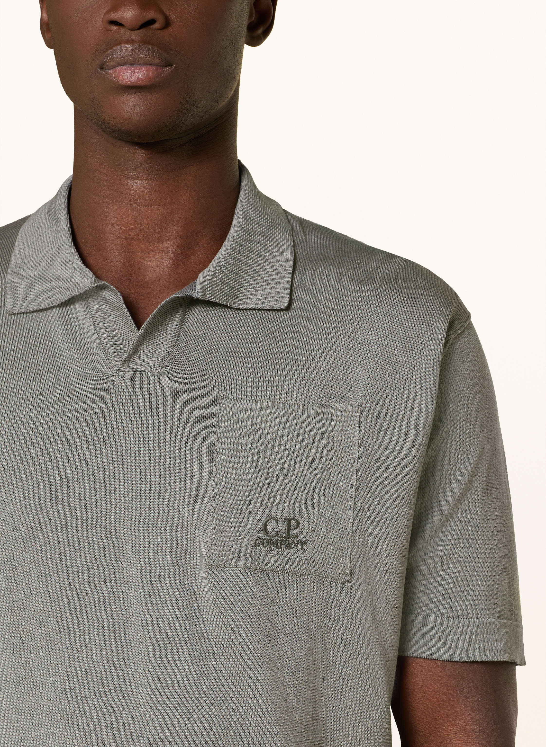 Thumbnail - C.P. Company Strick-Poloshirt grau