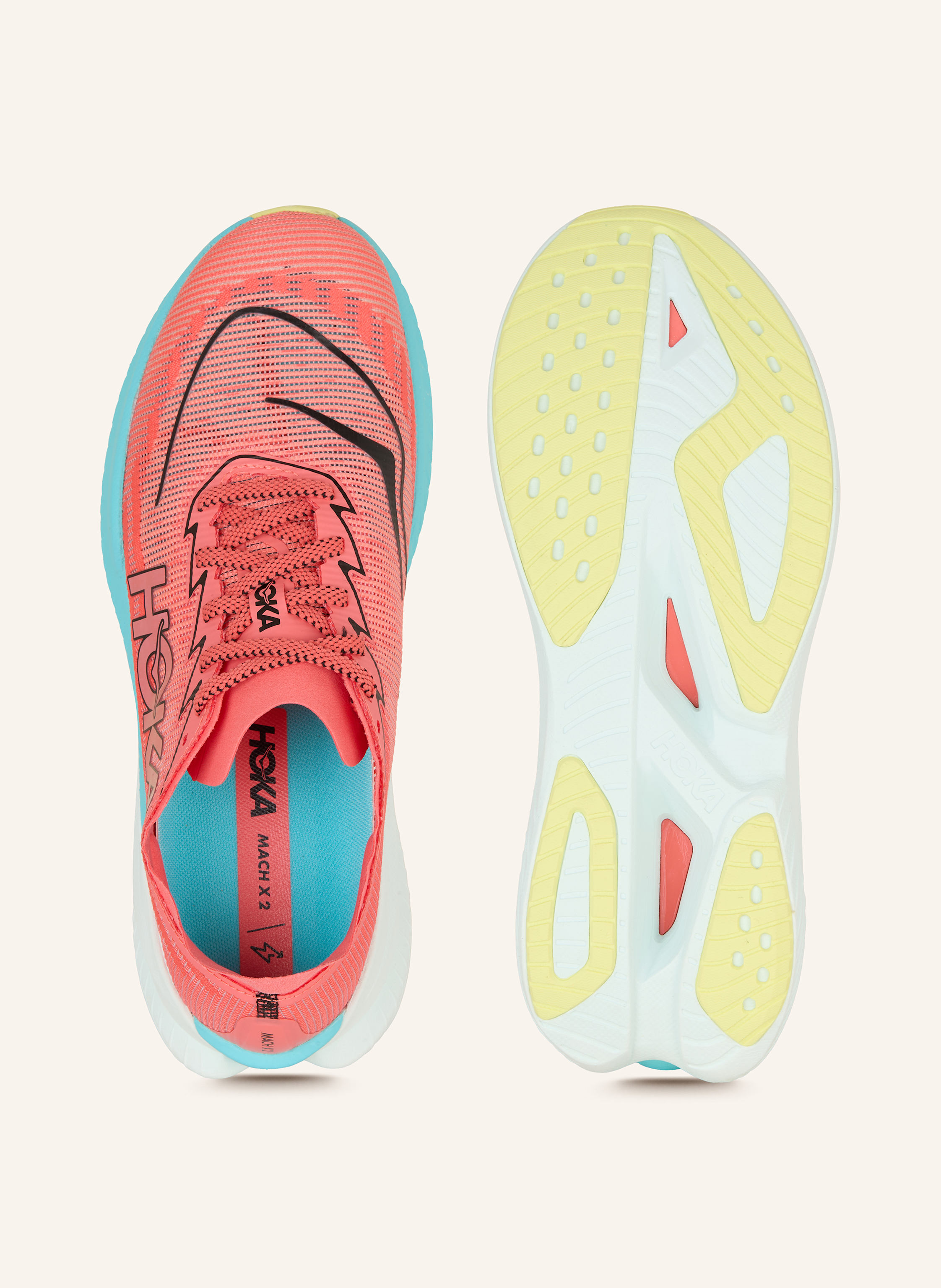 Thumbnail - Hoka Laufschuhe Mach x2 rot