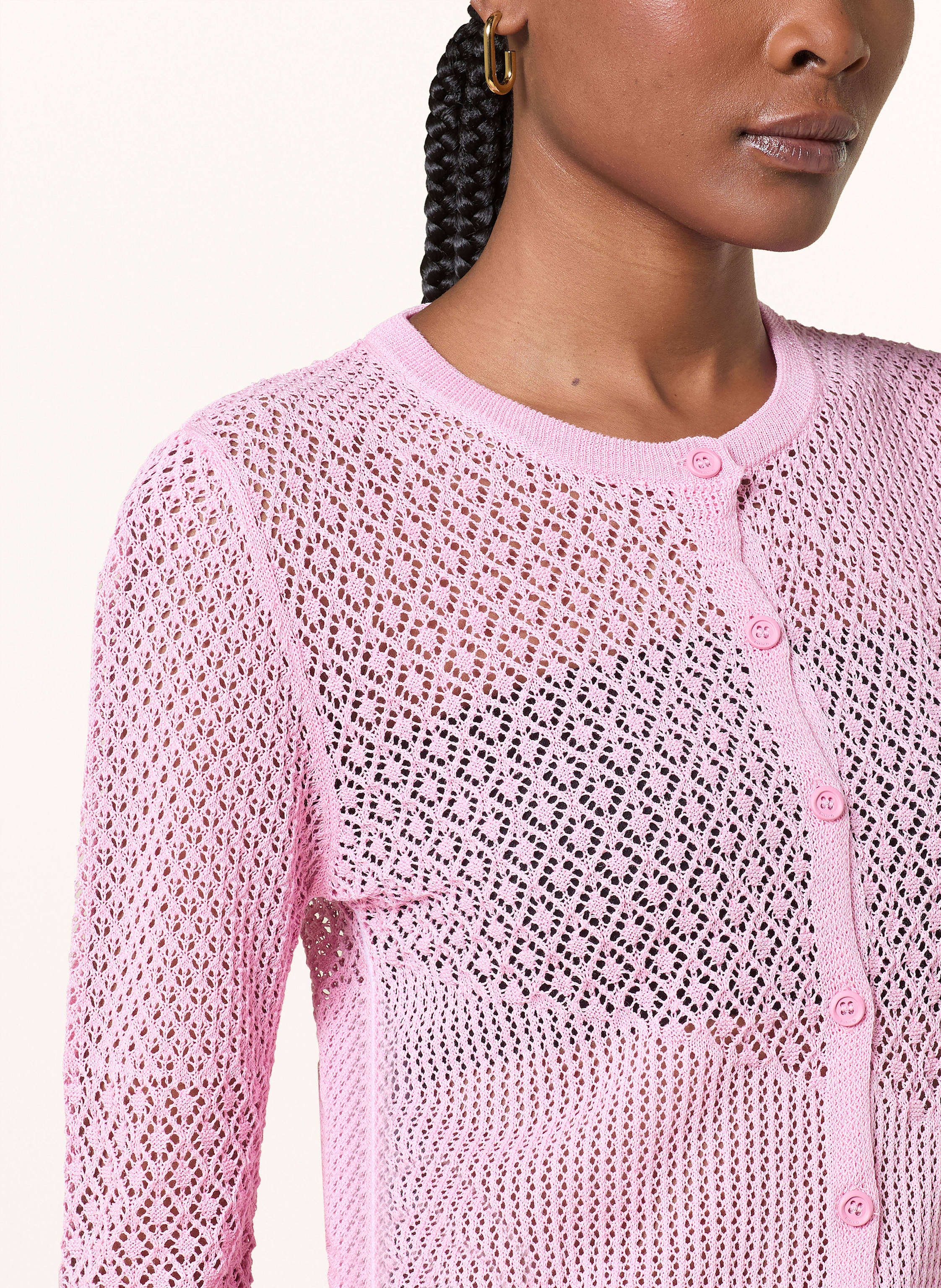 Thumbnail - Pinko Cropped-Strickjacke Baitou pink