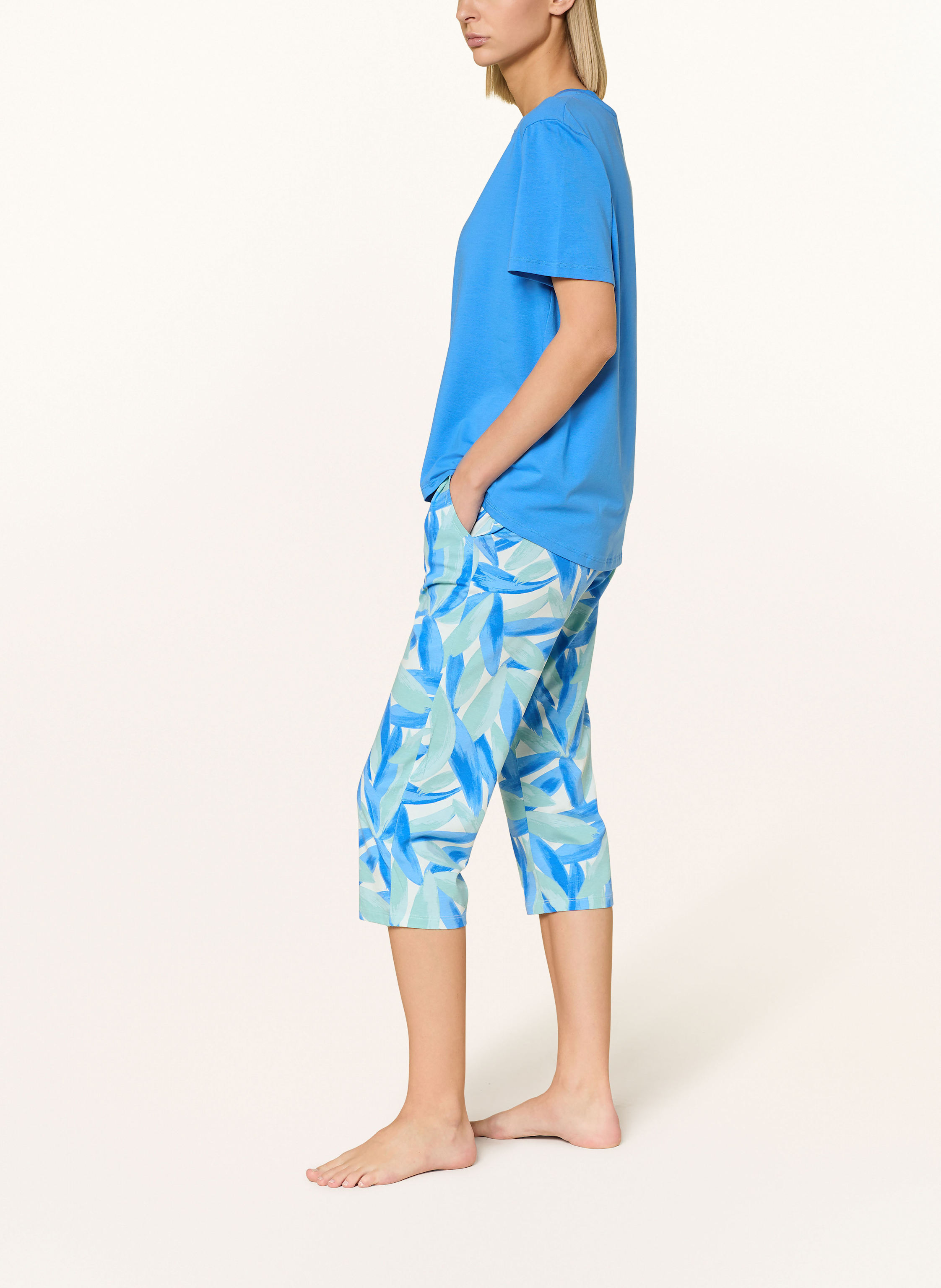 Thumbnail - Schiesser 3/4-Schlafhose Mix+Relax blau