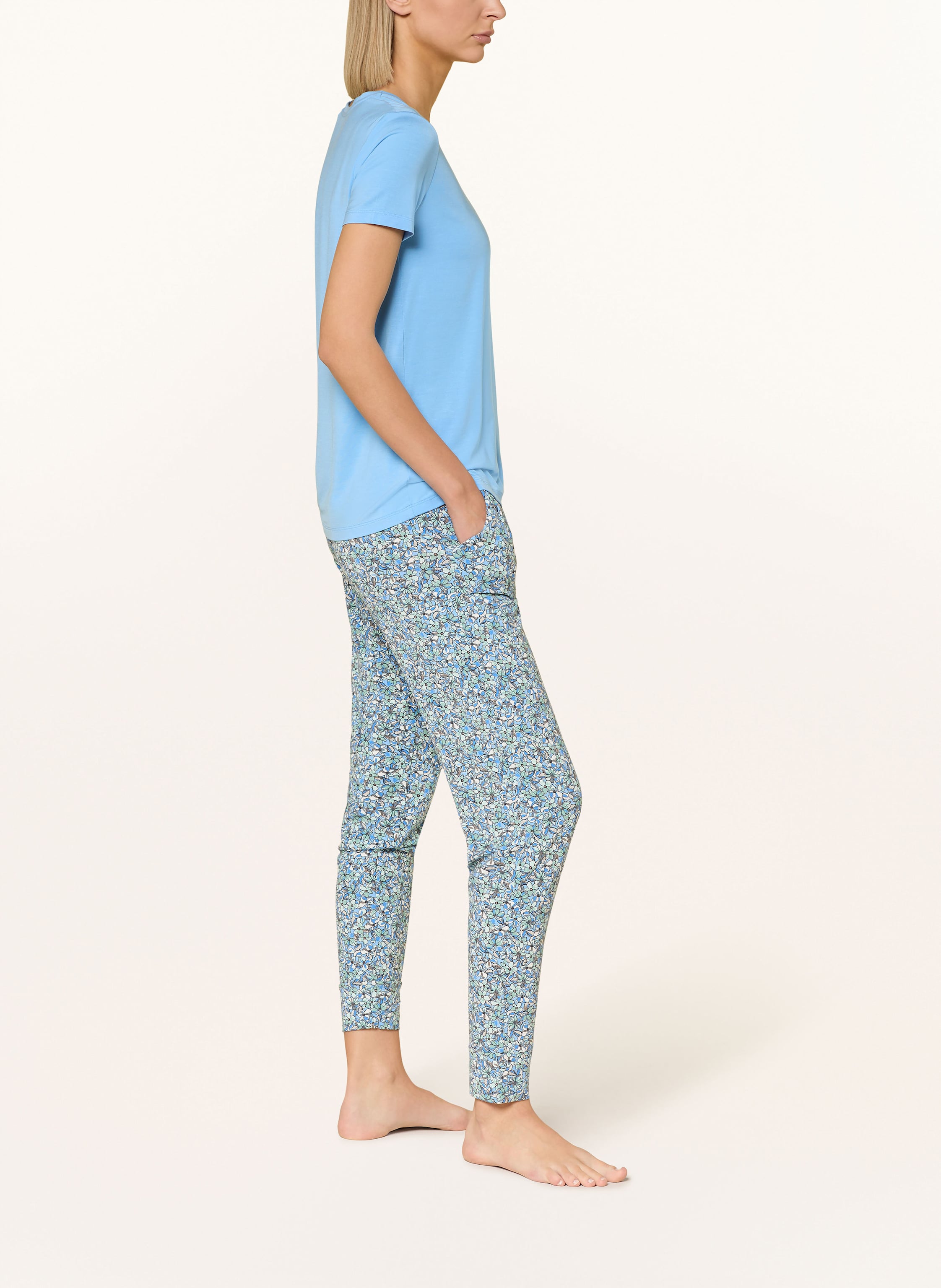 Thumbnail - Schiesser Schlafhose Mix+Relax blau