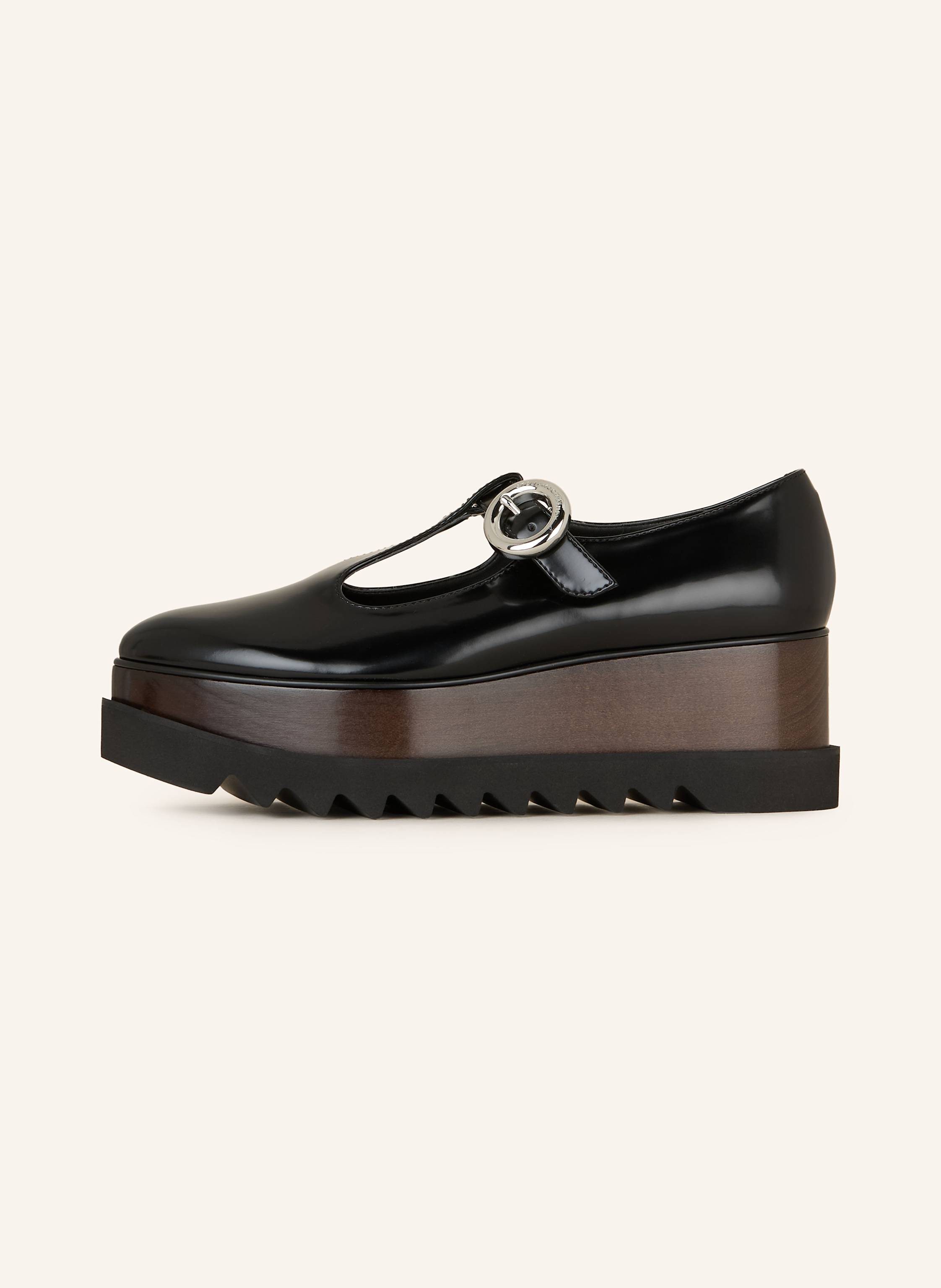 Thumbnail - Stella Mccartney Plateau-Loafer Elyse schwarz