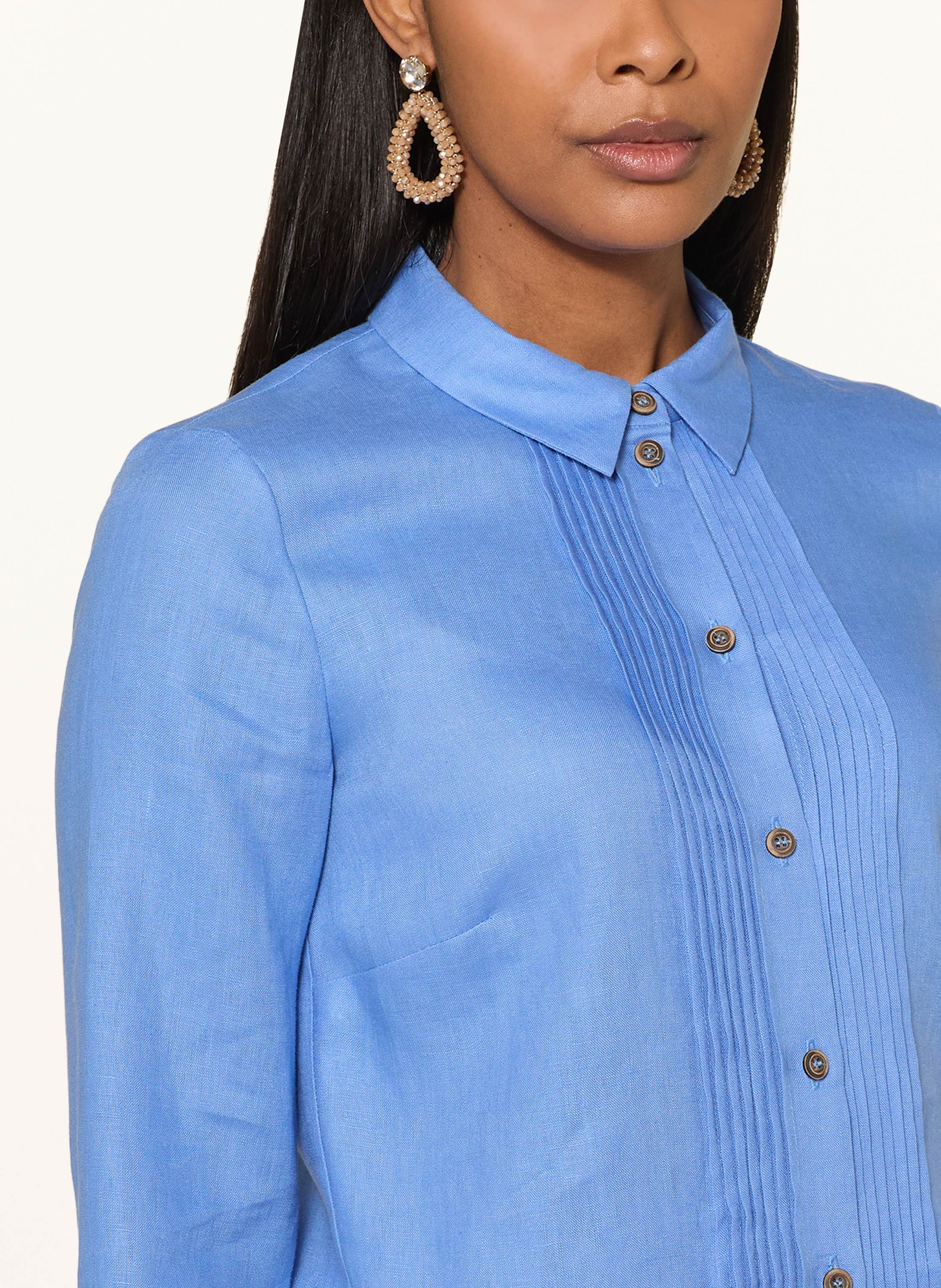 Thumbnail - Grasegger Trachtenbluse Evelin Aus Leinen blau