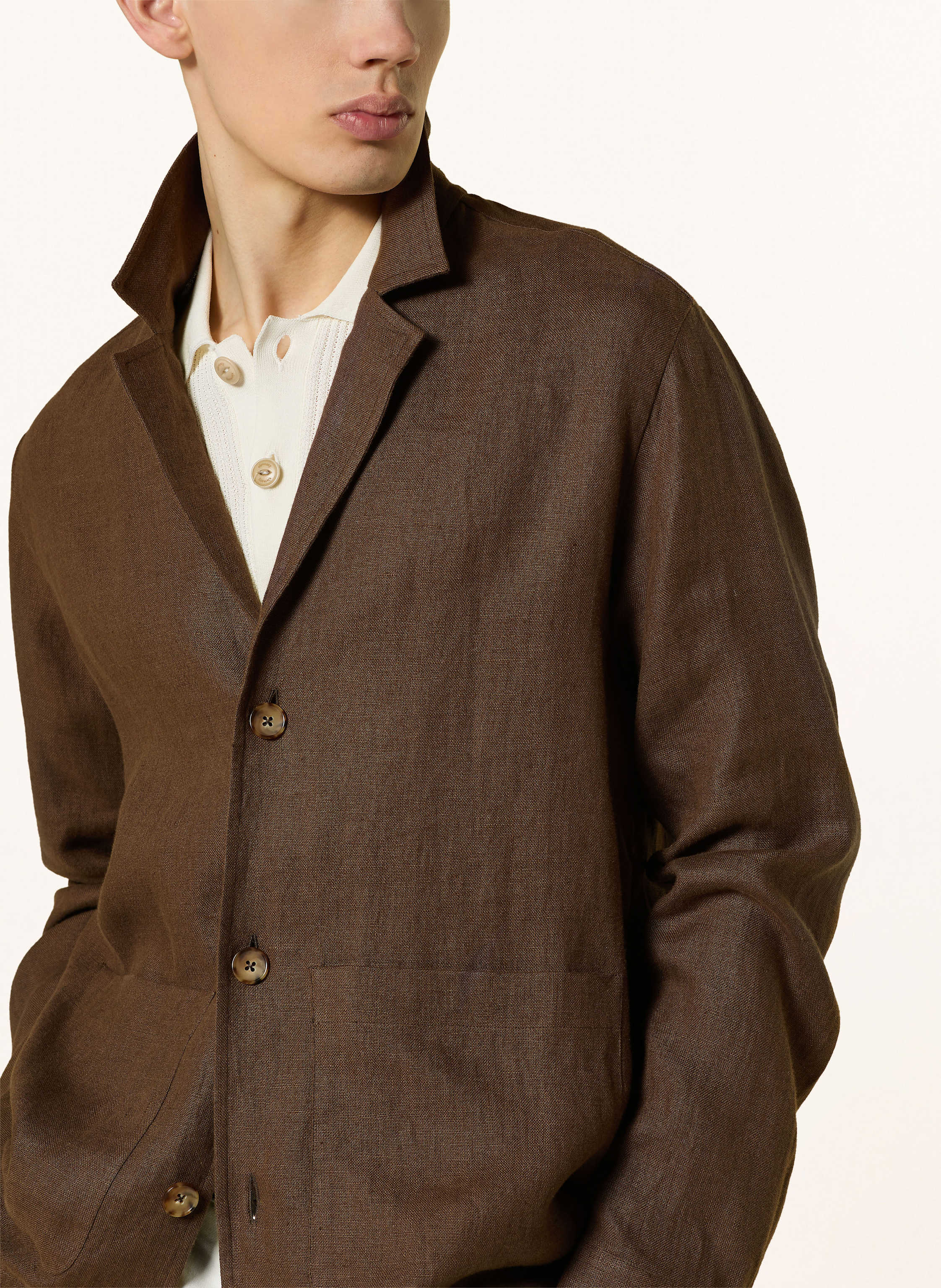 Thumbnail - Tintoria Mattei Overjacket Aus Leinen braun