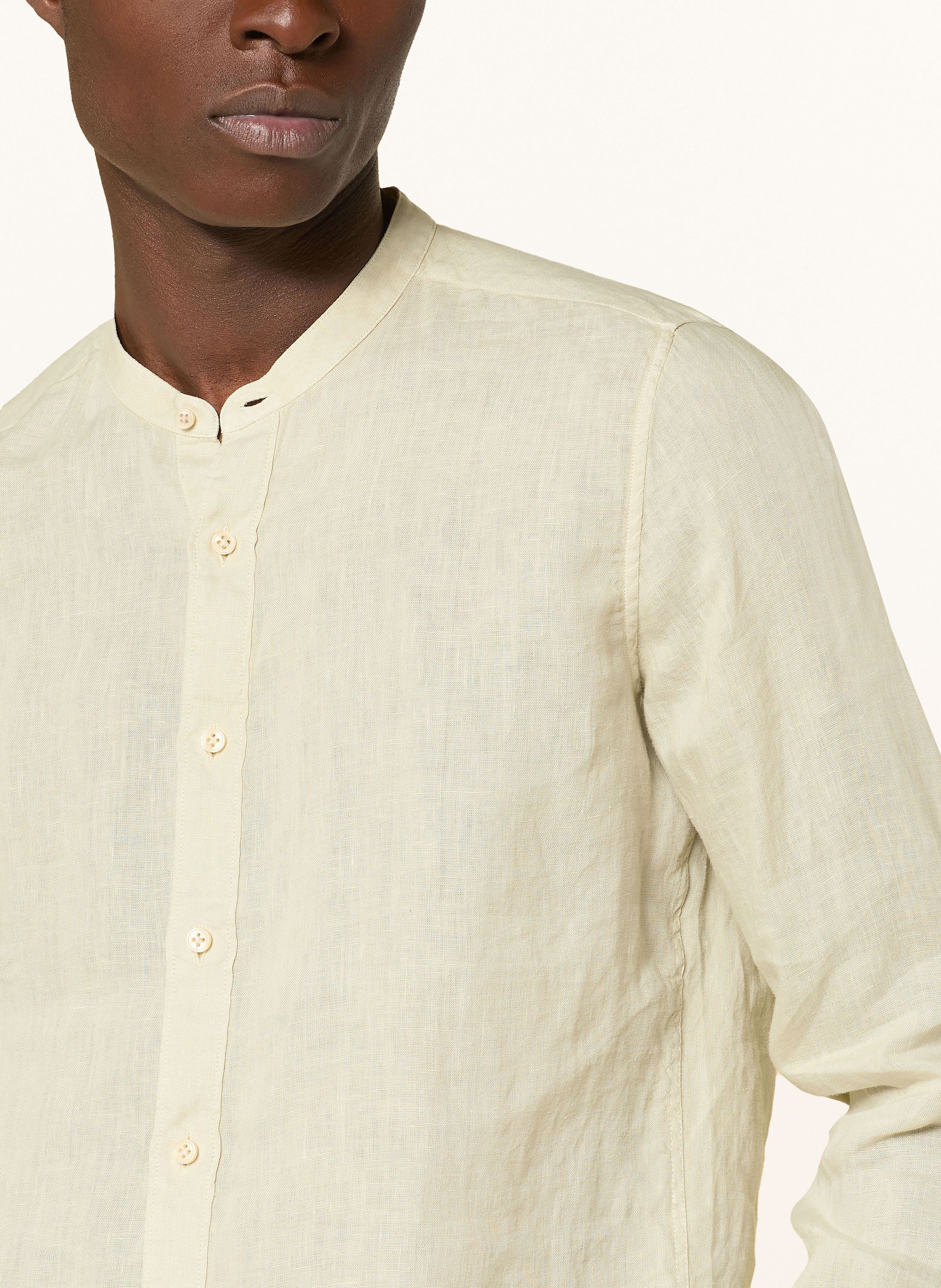Thumbnail - Tintoria Mattei Leinenhemd Slim Fit Mit Stehkragen beige