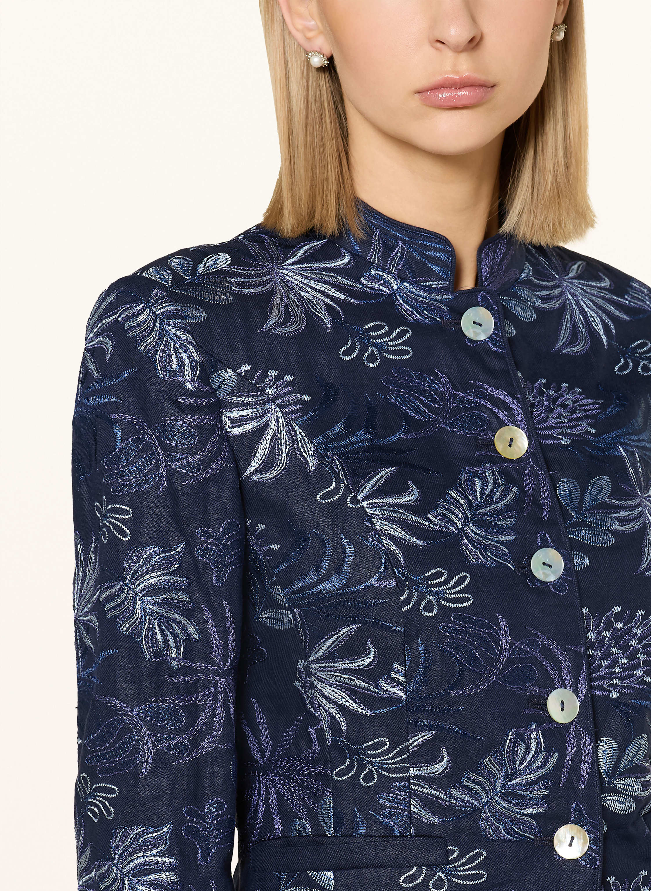 Thumbnail - White Label Leinenjanker blau