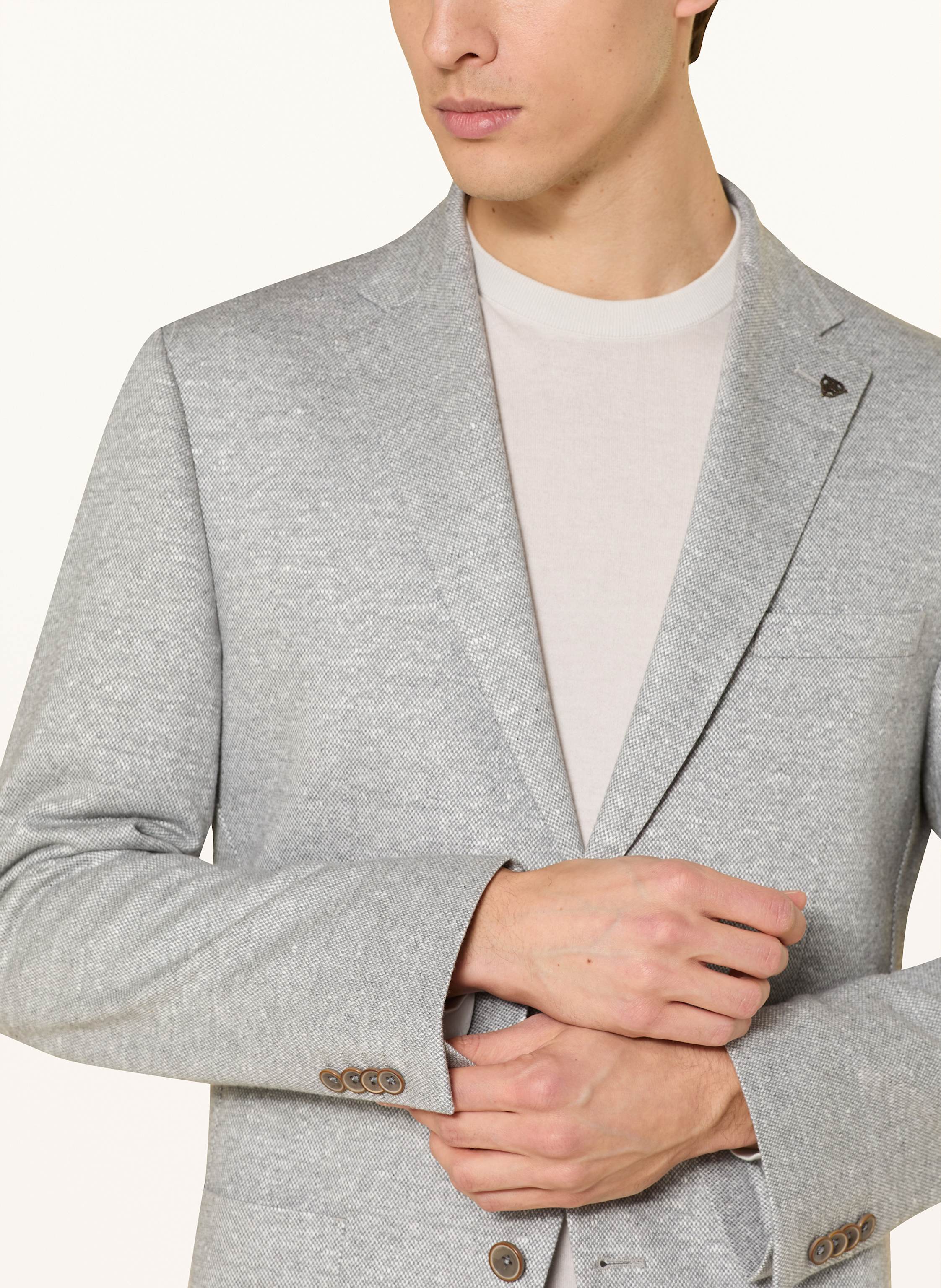 Thumbnail - Roy Robson Sakko Slim Fit Mit Leinen grau