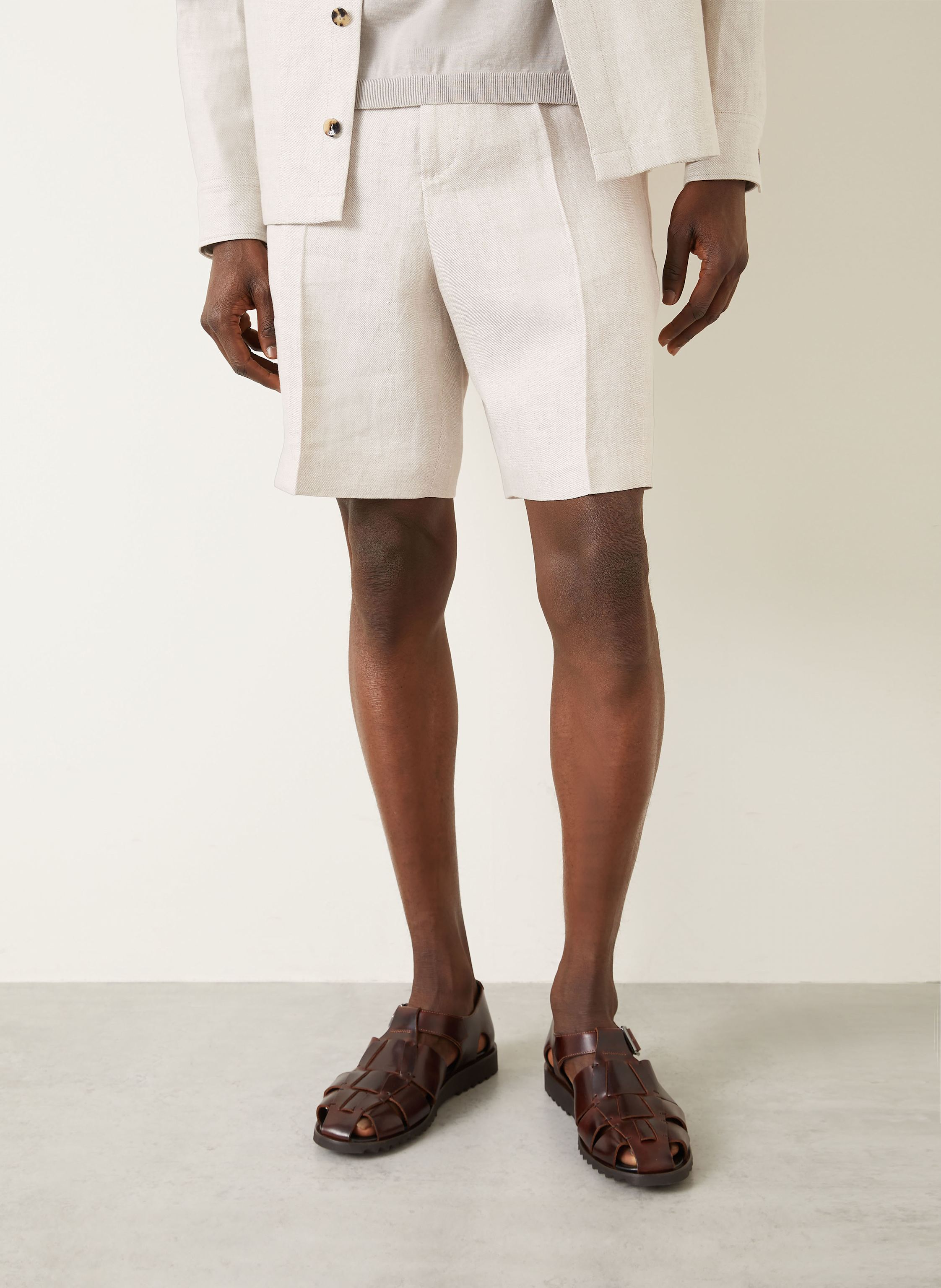 Thumbnail - Agnona Leinenshorts beige