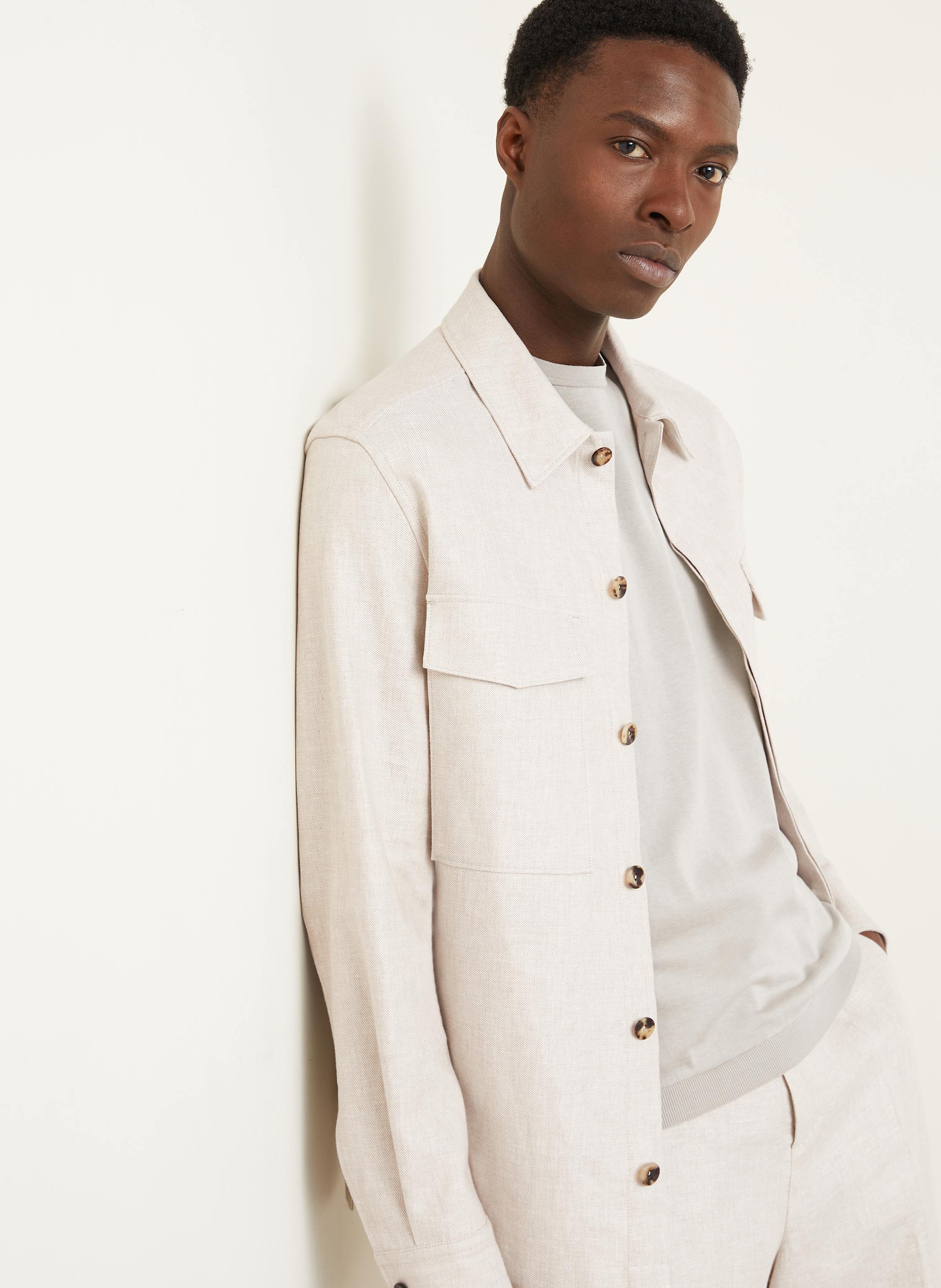 Thumbnail - Agnona Leinen-Overshirt beige