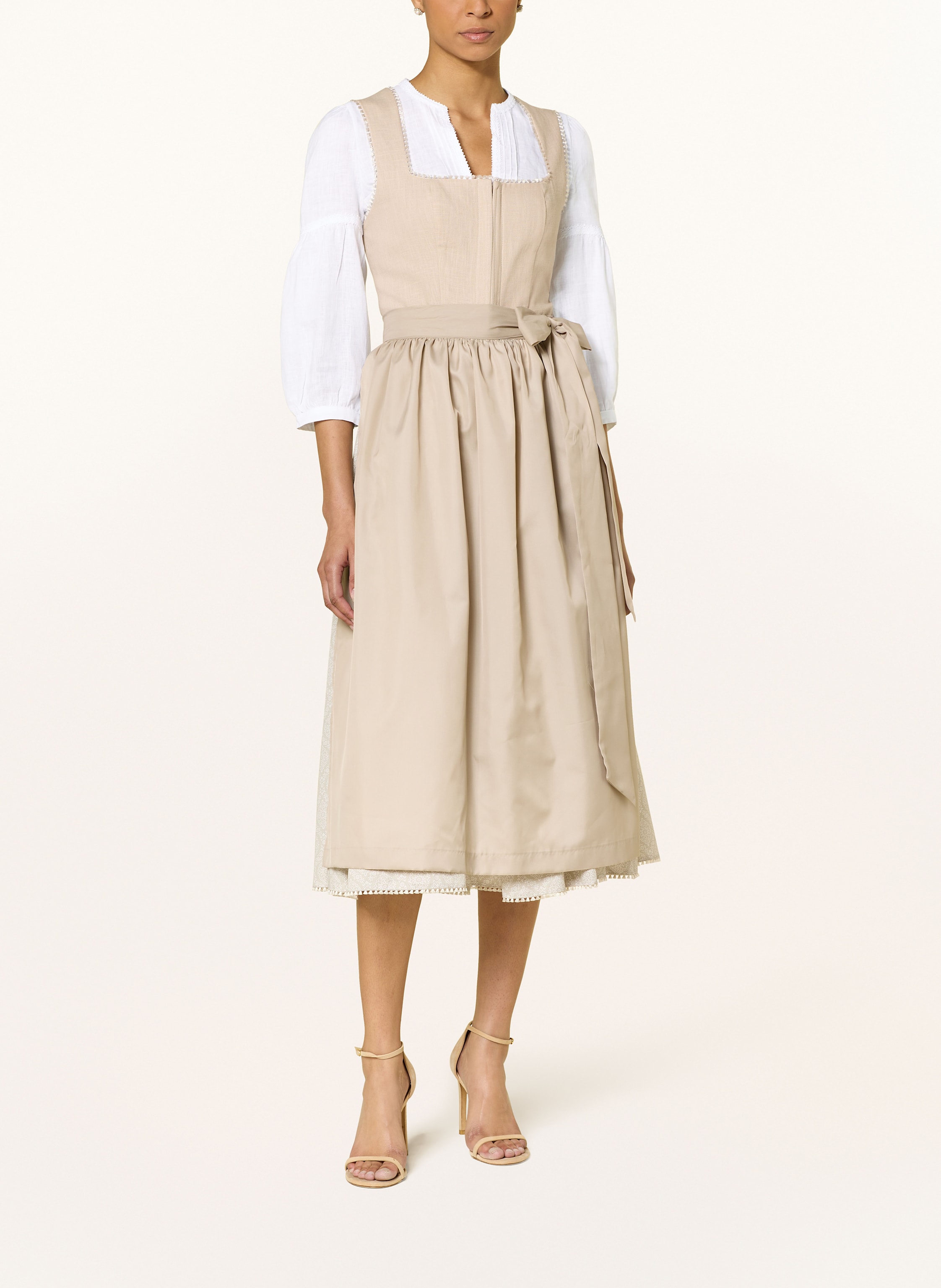 Thumbnail - Hammerschmid Dirndlbluse Burgi Im Materialmix Mit 3/4-Arm weiss