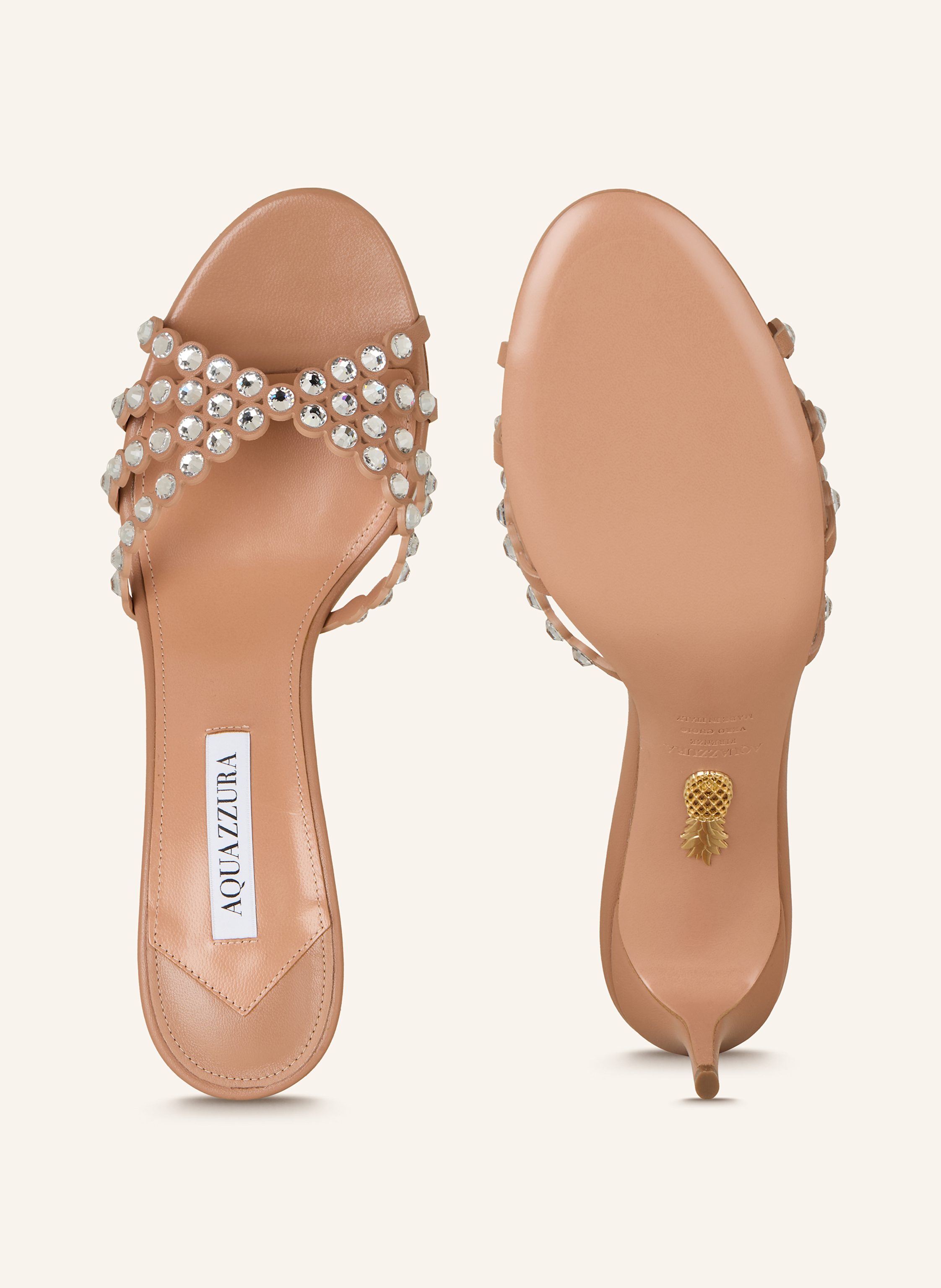 Thumbnail - Aquazzura Mules Tequila Mit Schmucksteinen rosa