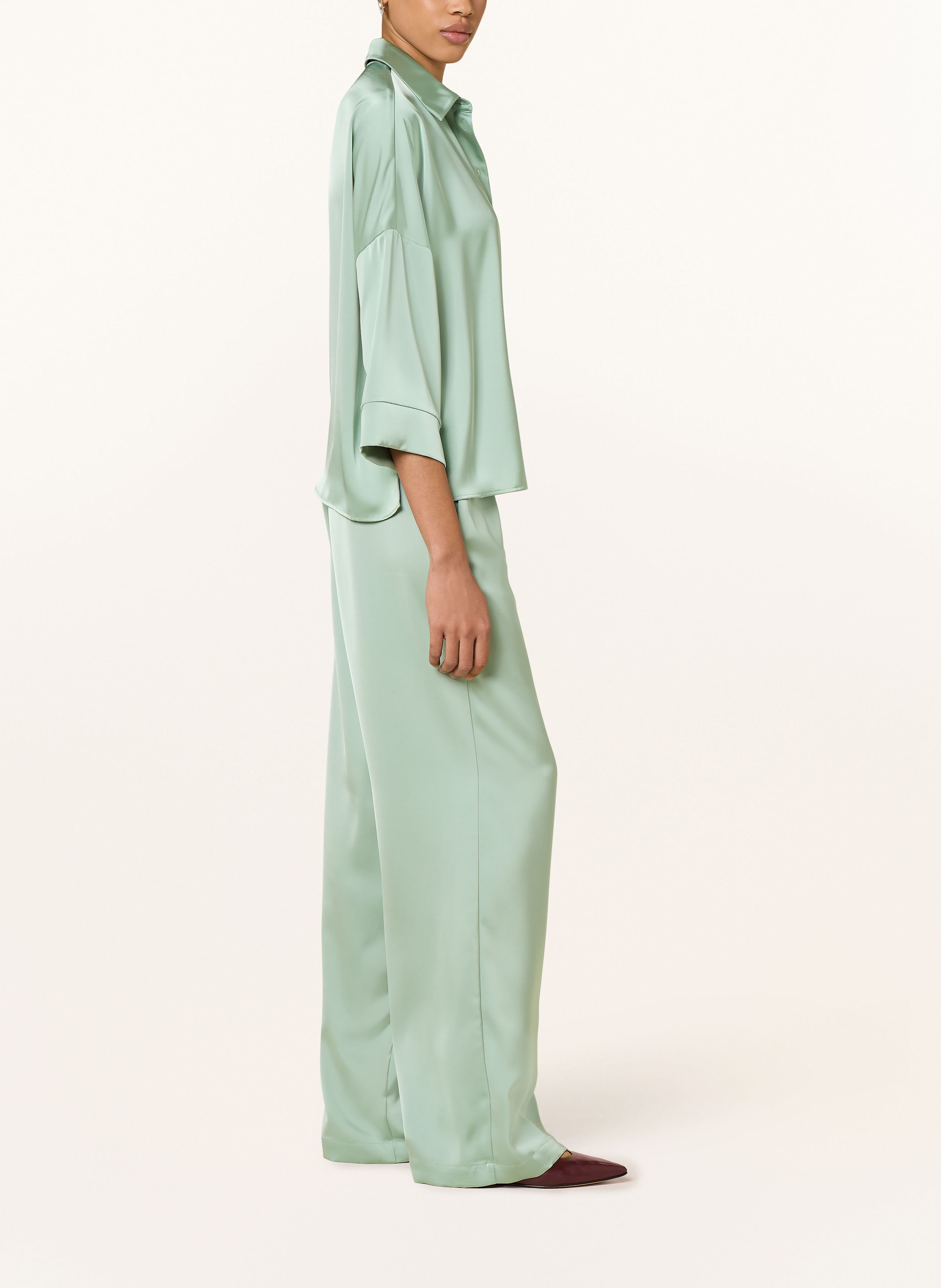 Thumbnail - Max & Co. Marlenehose Verres Aus Satin gruen