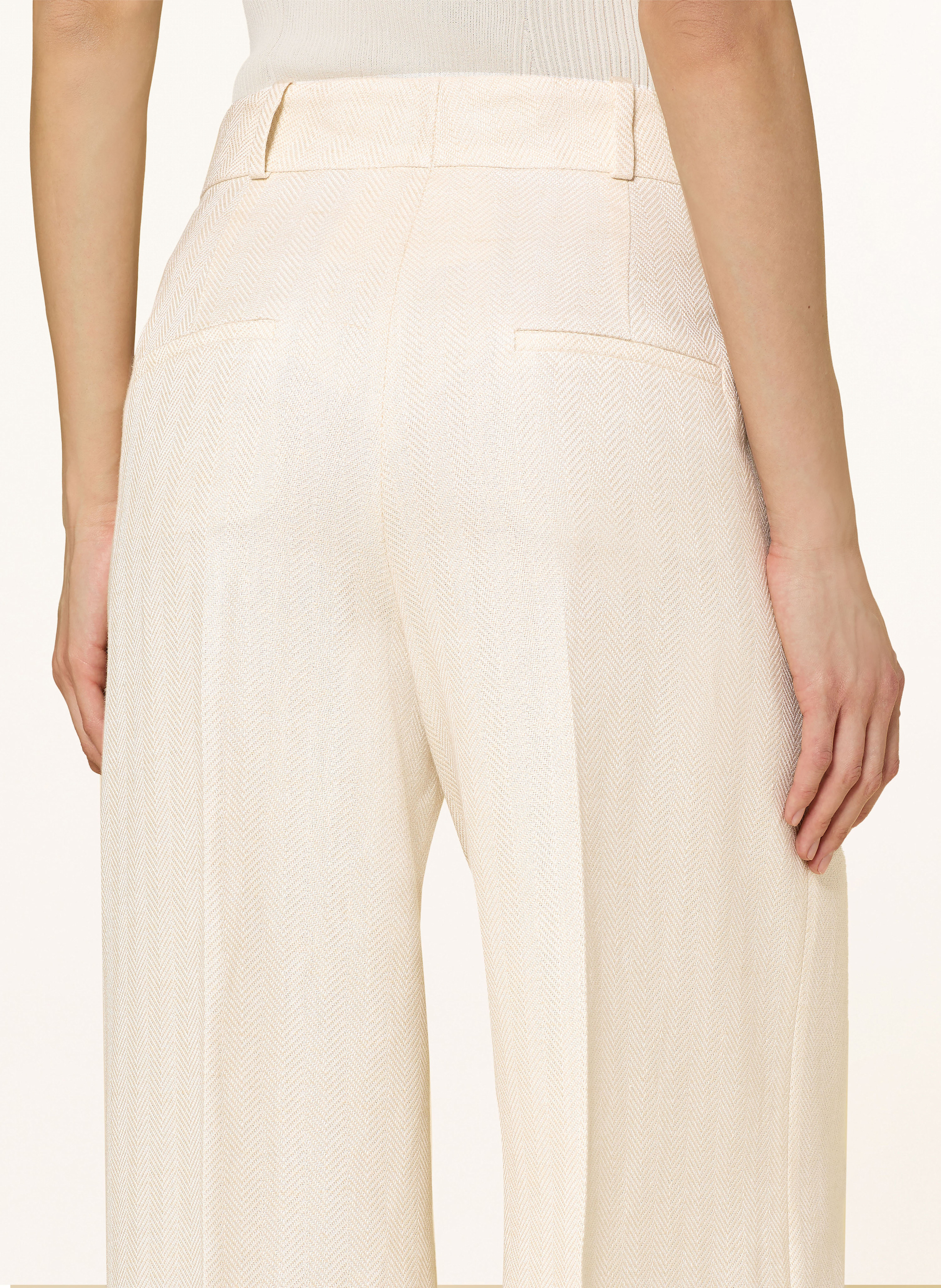 Thumbnail - Sly 010 Marlenehose Flora Mit Leinen beige
