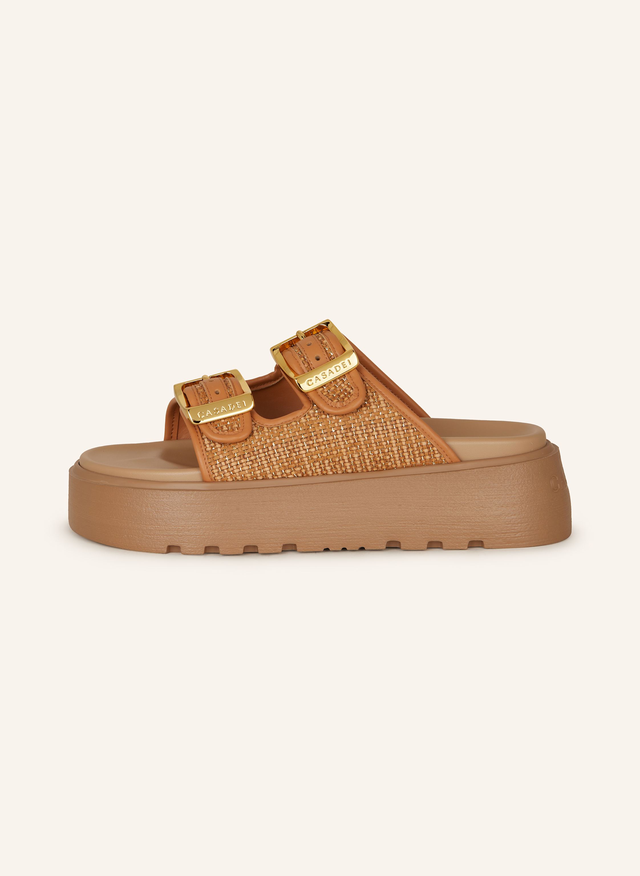 Thumbnail - Casadei Plateau-Pantoletten Birlkey beige