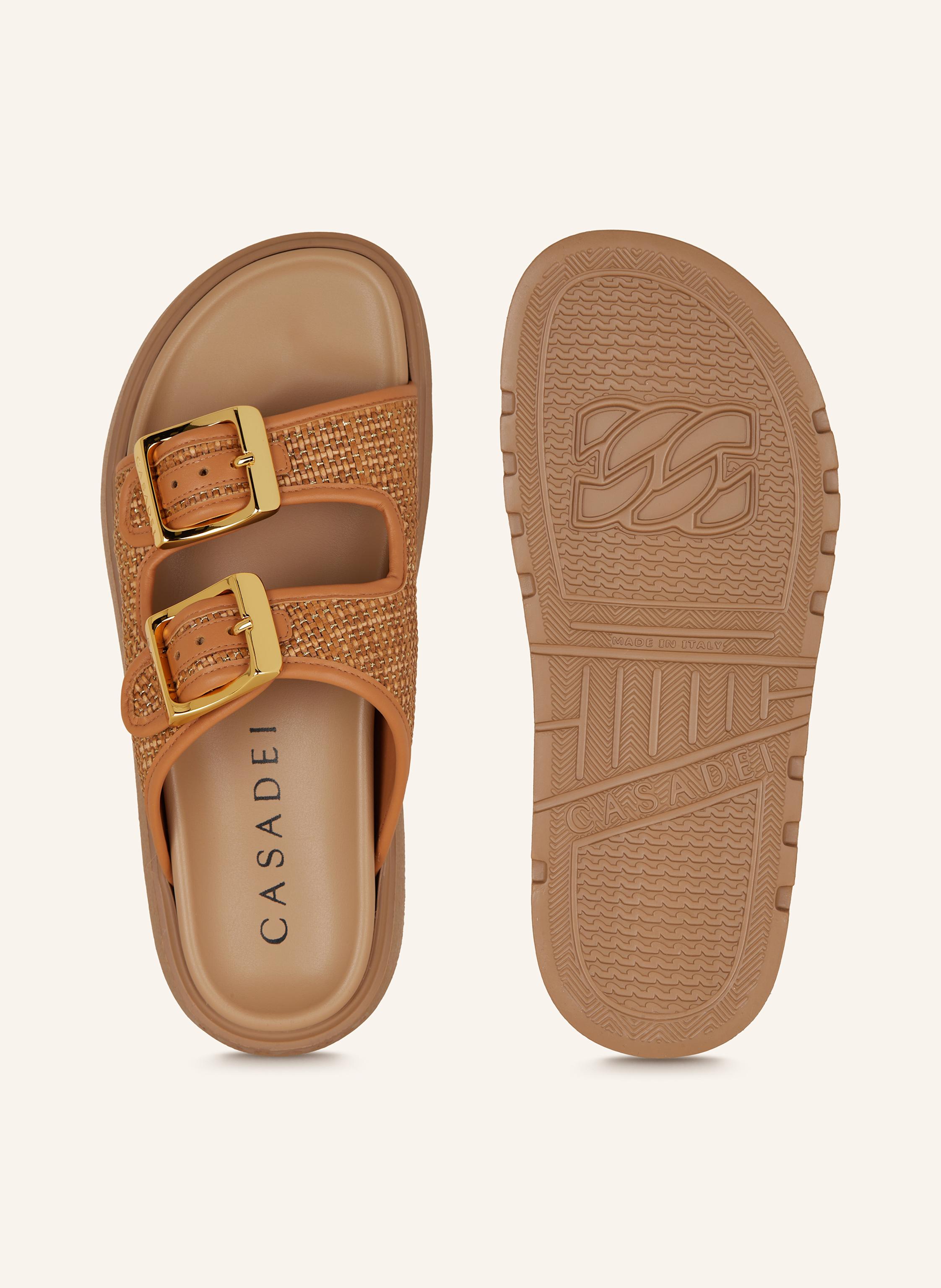 Thumbnail - Casadei Plateau-Pantoletten Birlkey beige