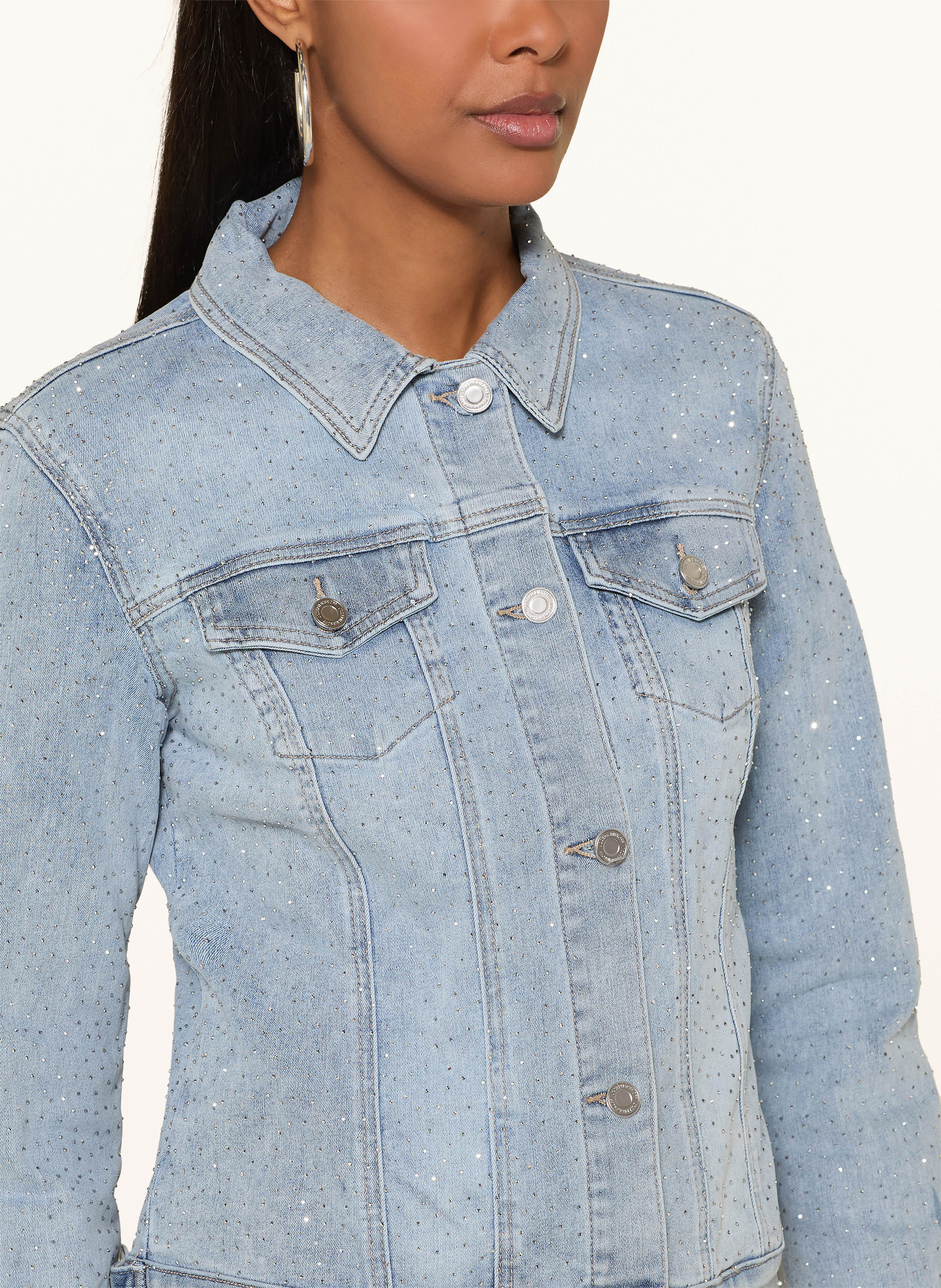 Thumbnail - Joseph Ribkoff Jeansjacke Mit Schmucksteinen blau