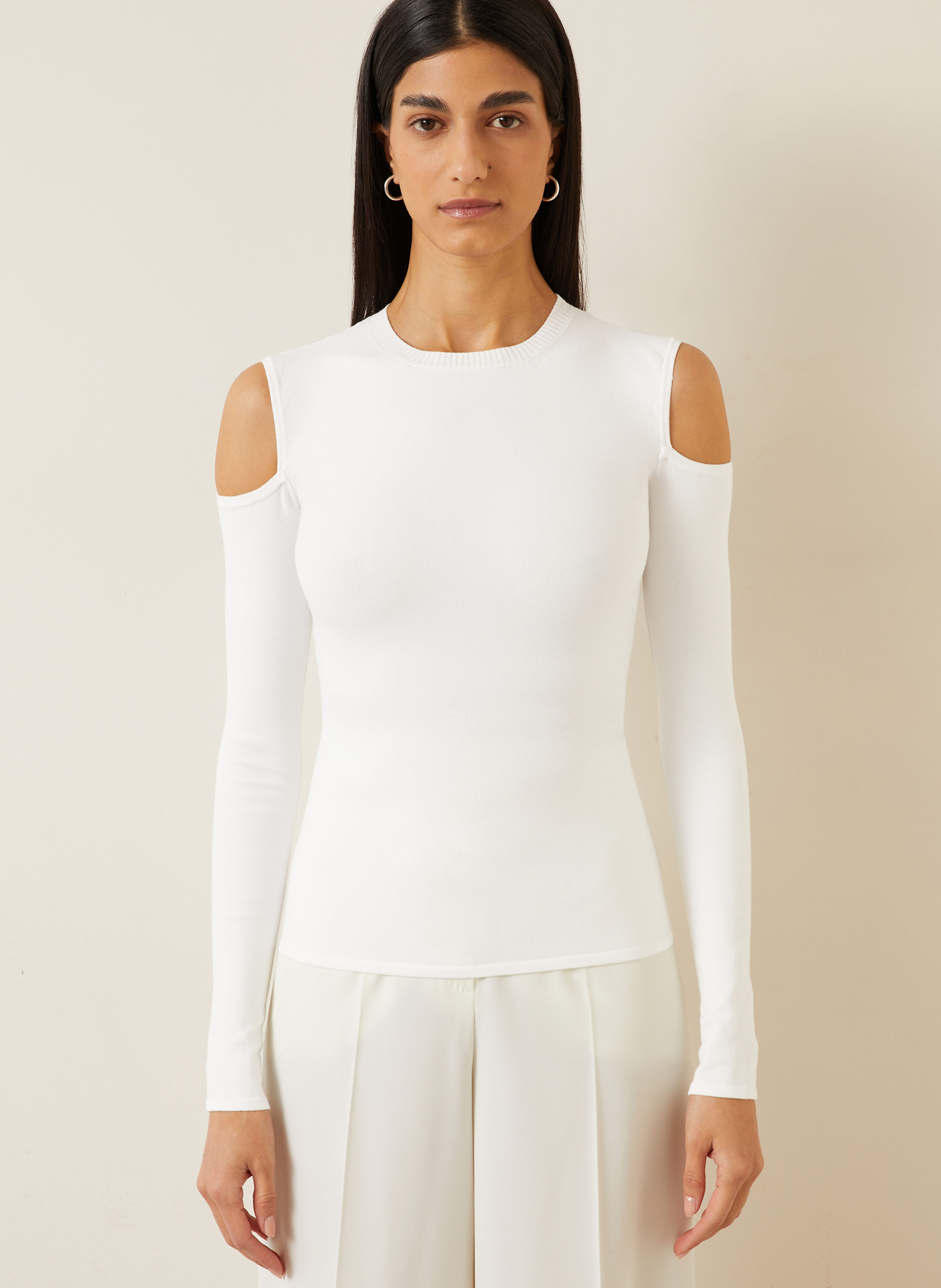 Thumbnail - Max Mara Cold-Shoulder-Pullover Vik weiss
