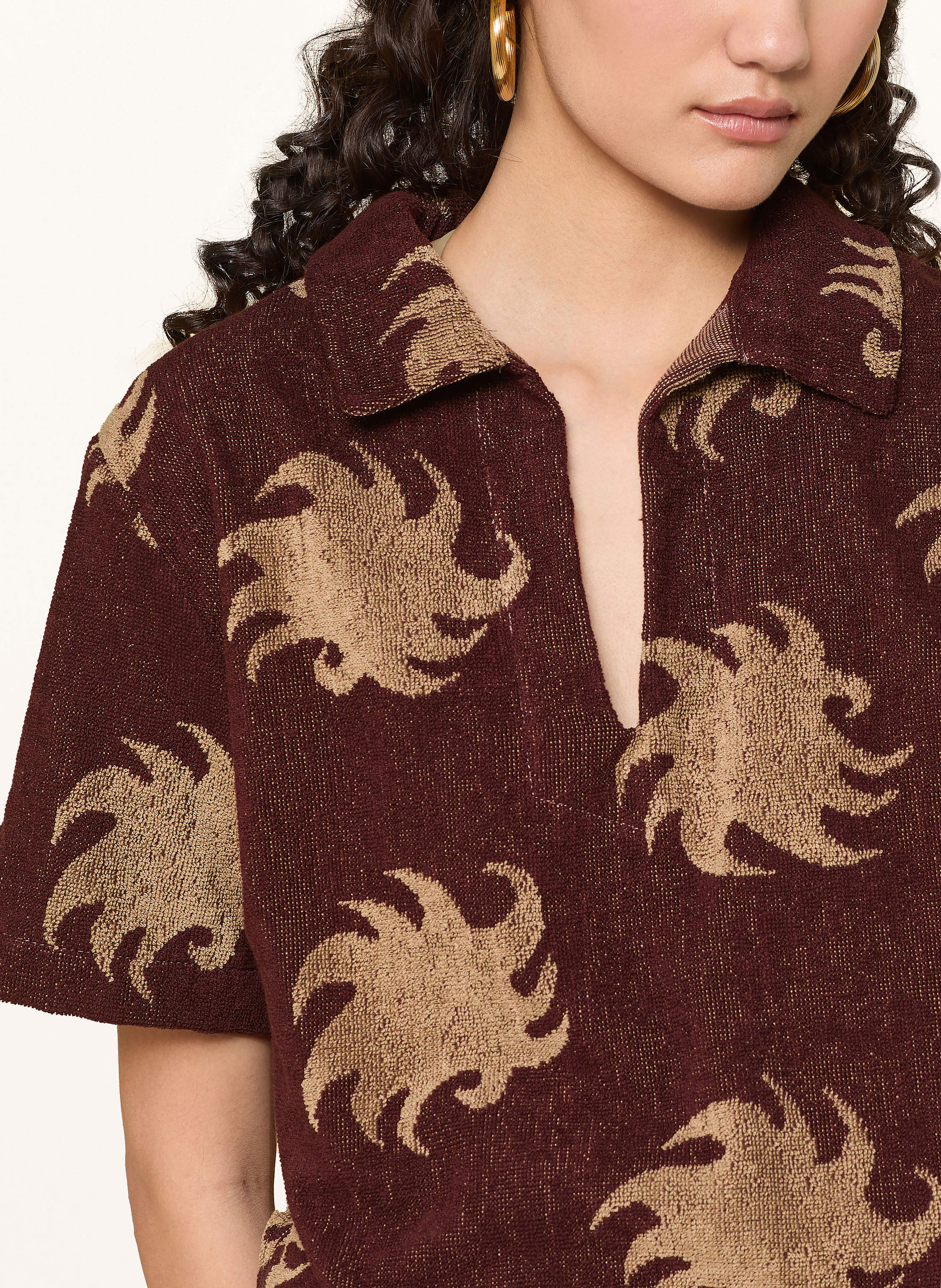 Thumbnail - Oas Frottee-Poloshirt Mocha Ember Jaffa braun