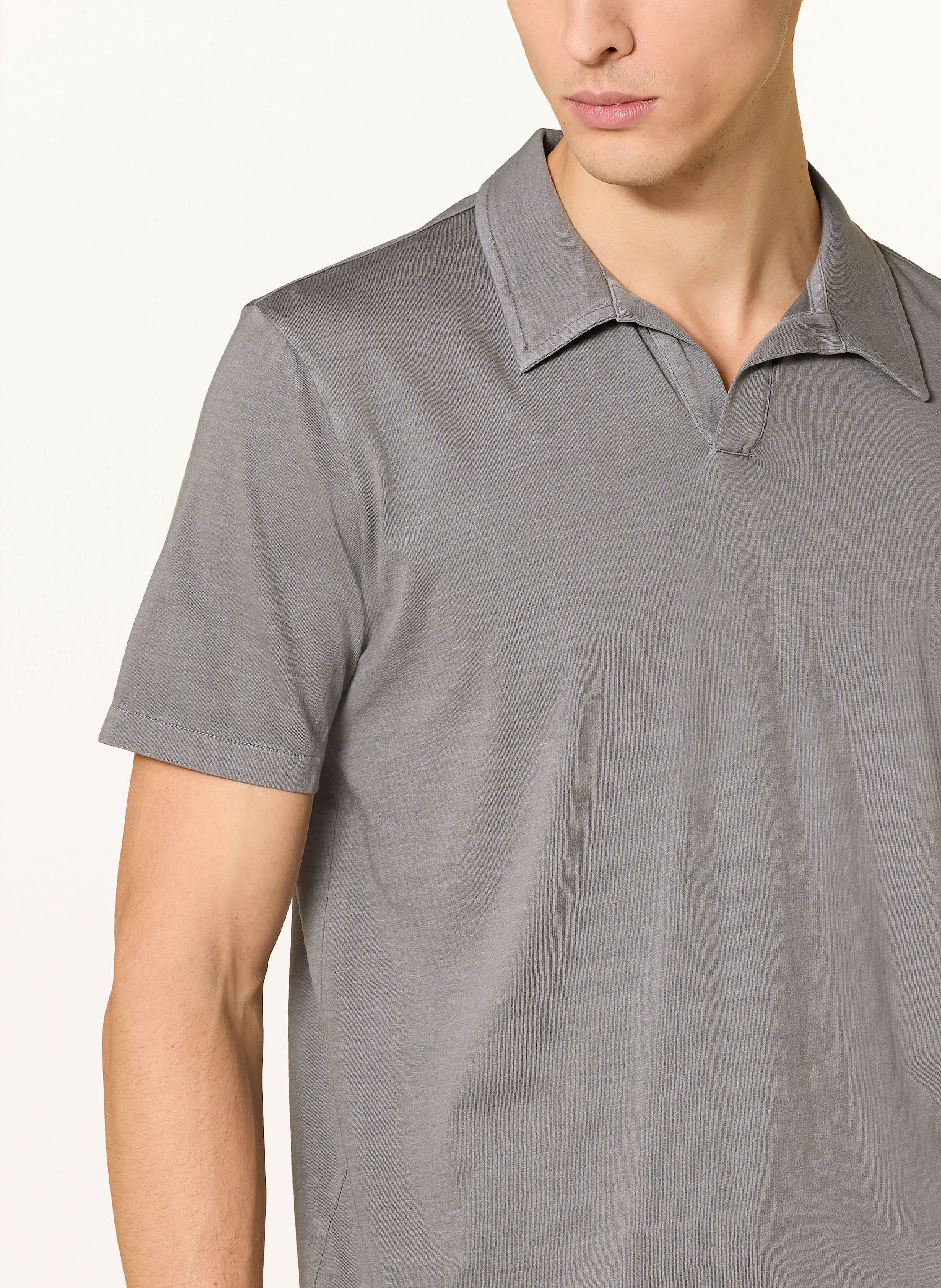 Thumbnail - Ecoalf Jersey-Poloshirt Enzo Regular Fit grau