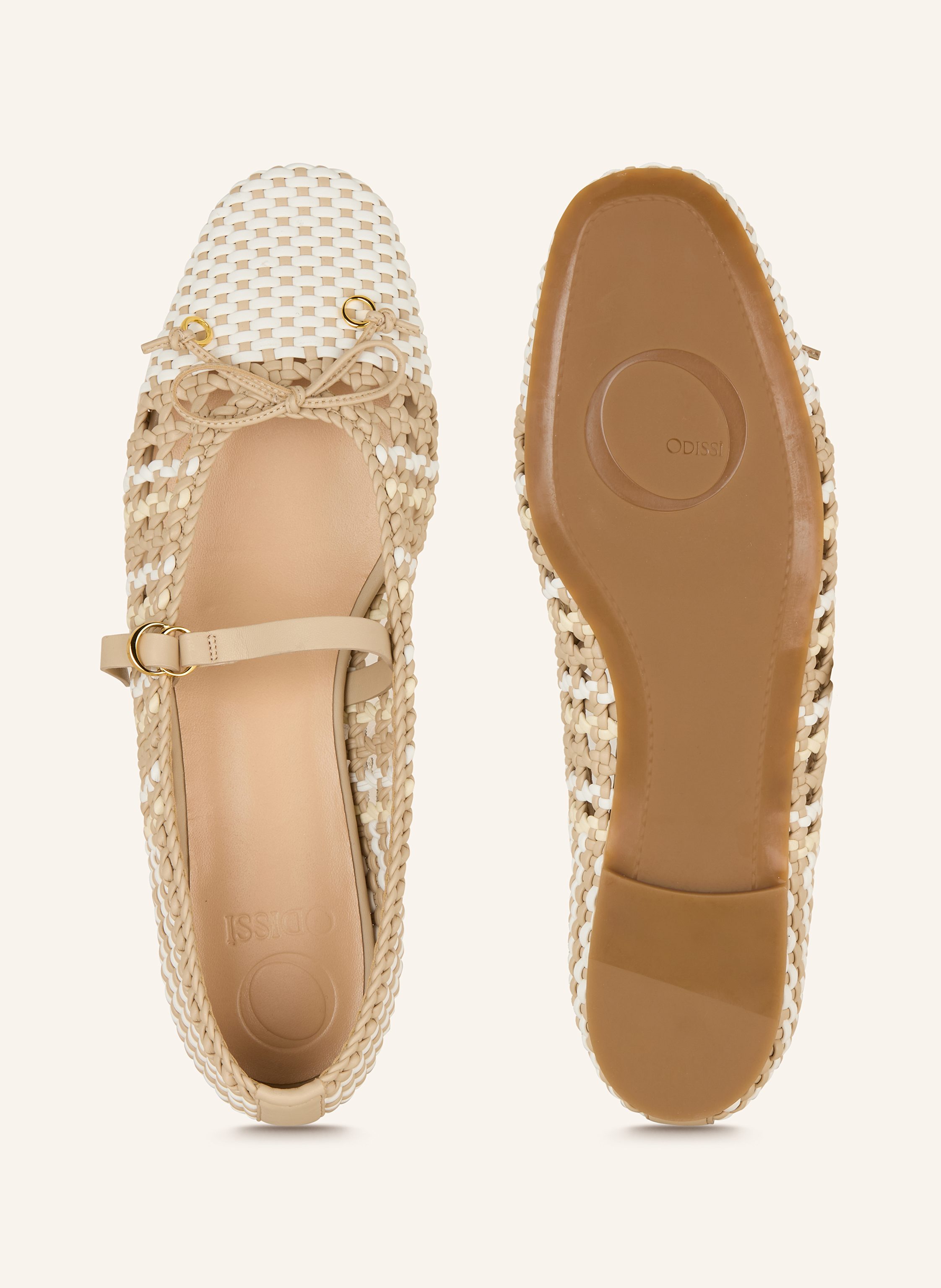 Thumbnail - Odissì Mary-Jane-Ballerinas Lina beige