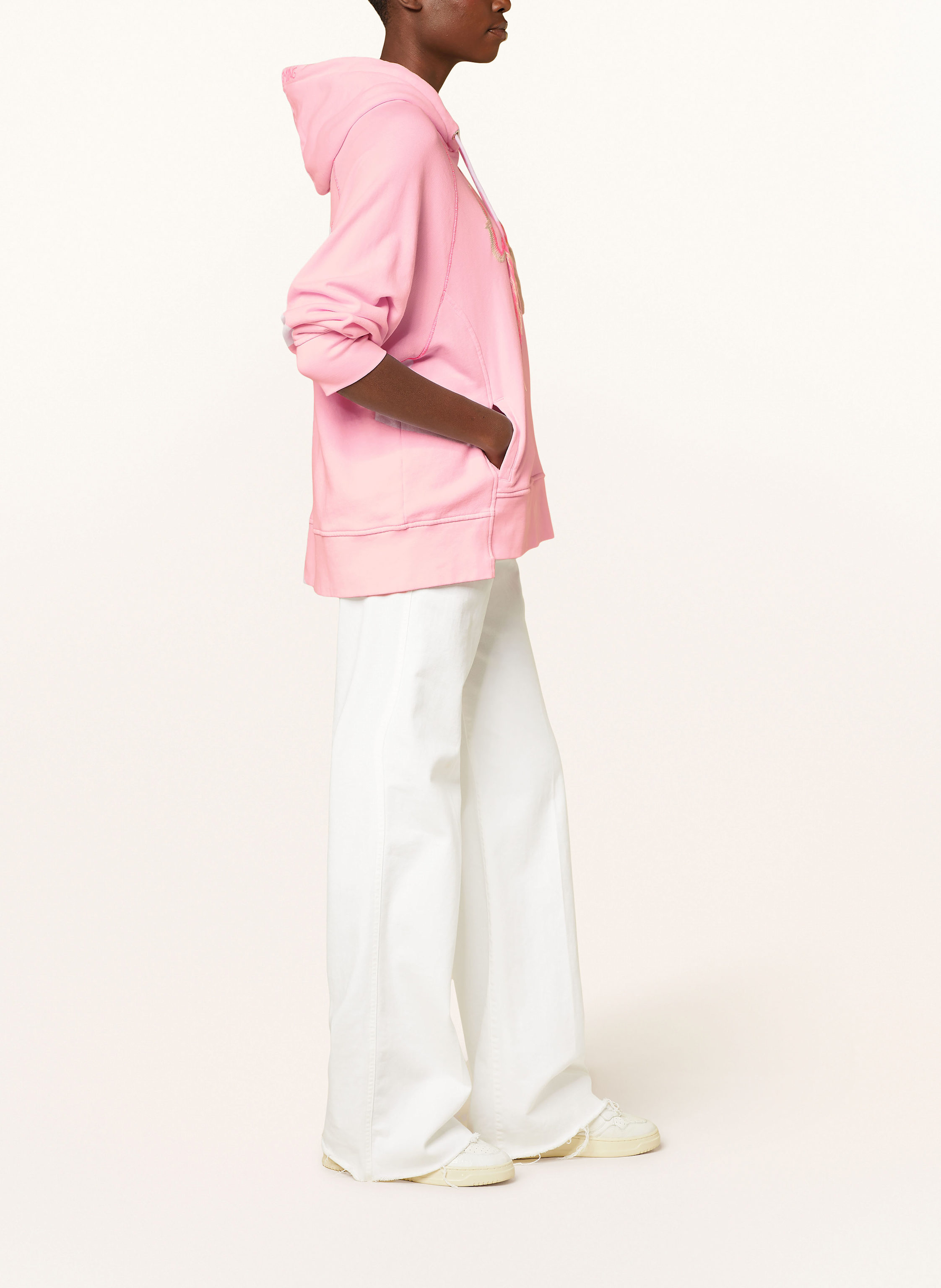 Thumbnail - Yippie Hippie Oversized-Sweatshirt rosa