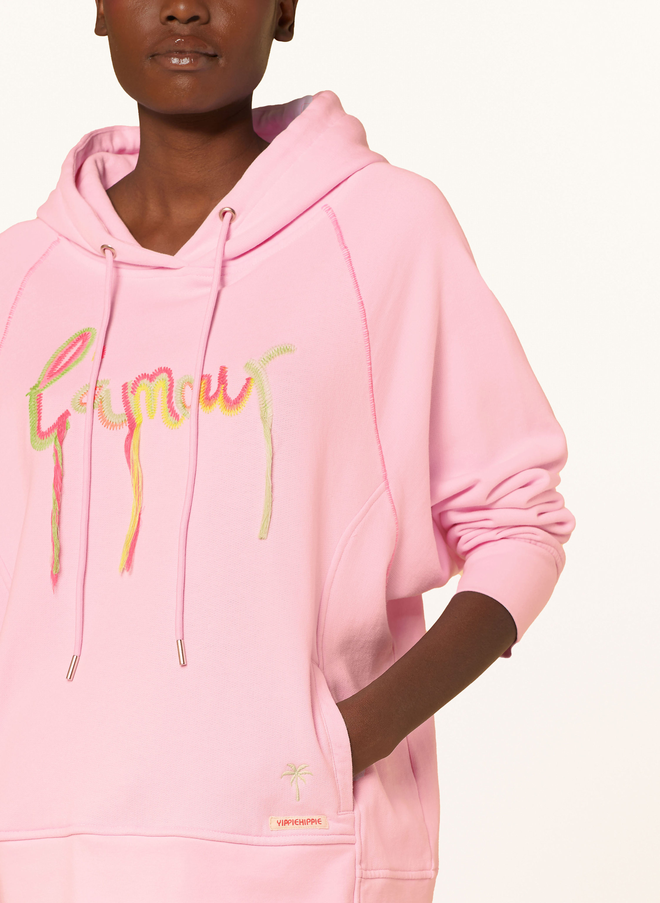 Thumbnail - Yippie Hippie Oversized-Sweatshirt rosa
