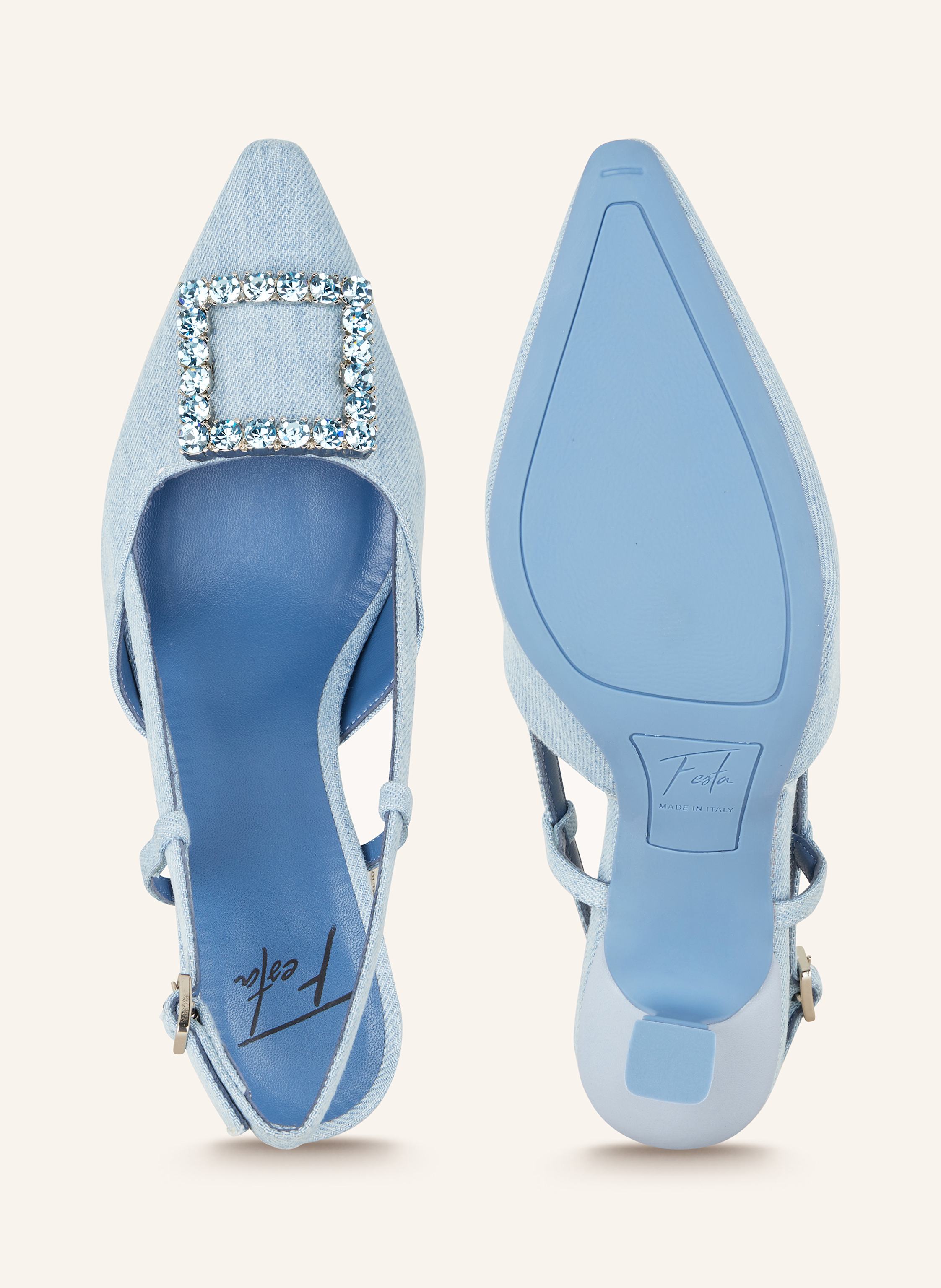 Thumbnail - Festa Slingpumps Stefi Mit Schmucksteinen blau