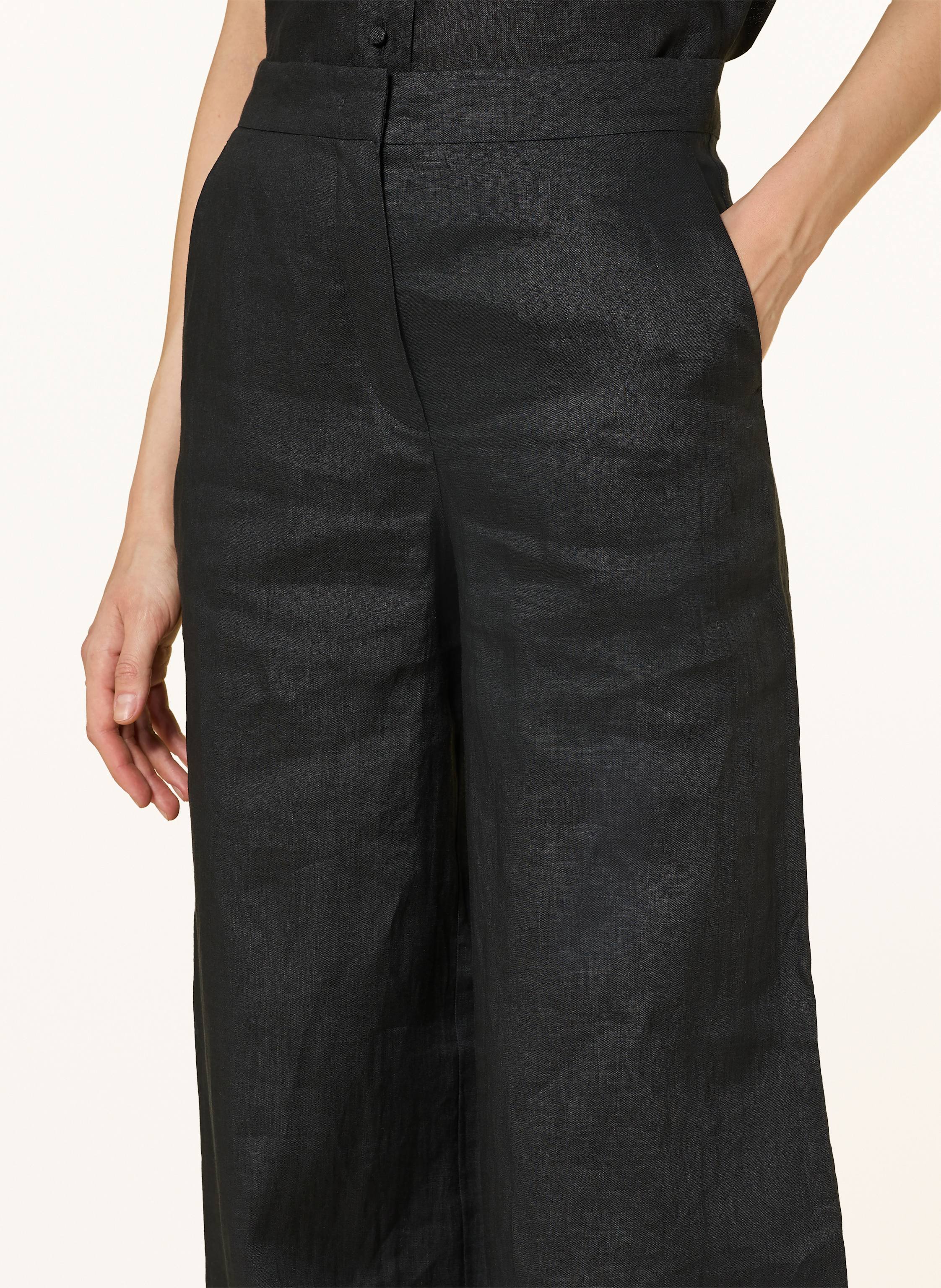 Thumbnail - Max Mara Studio Leinenhose Garibo schwarz