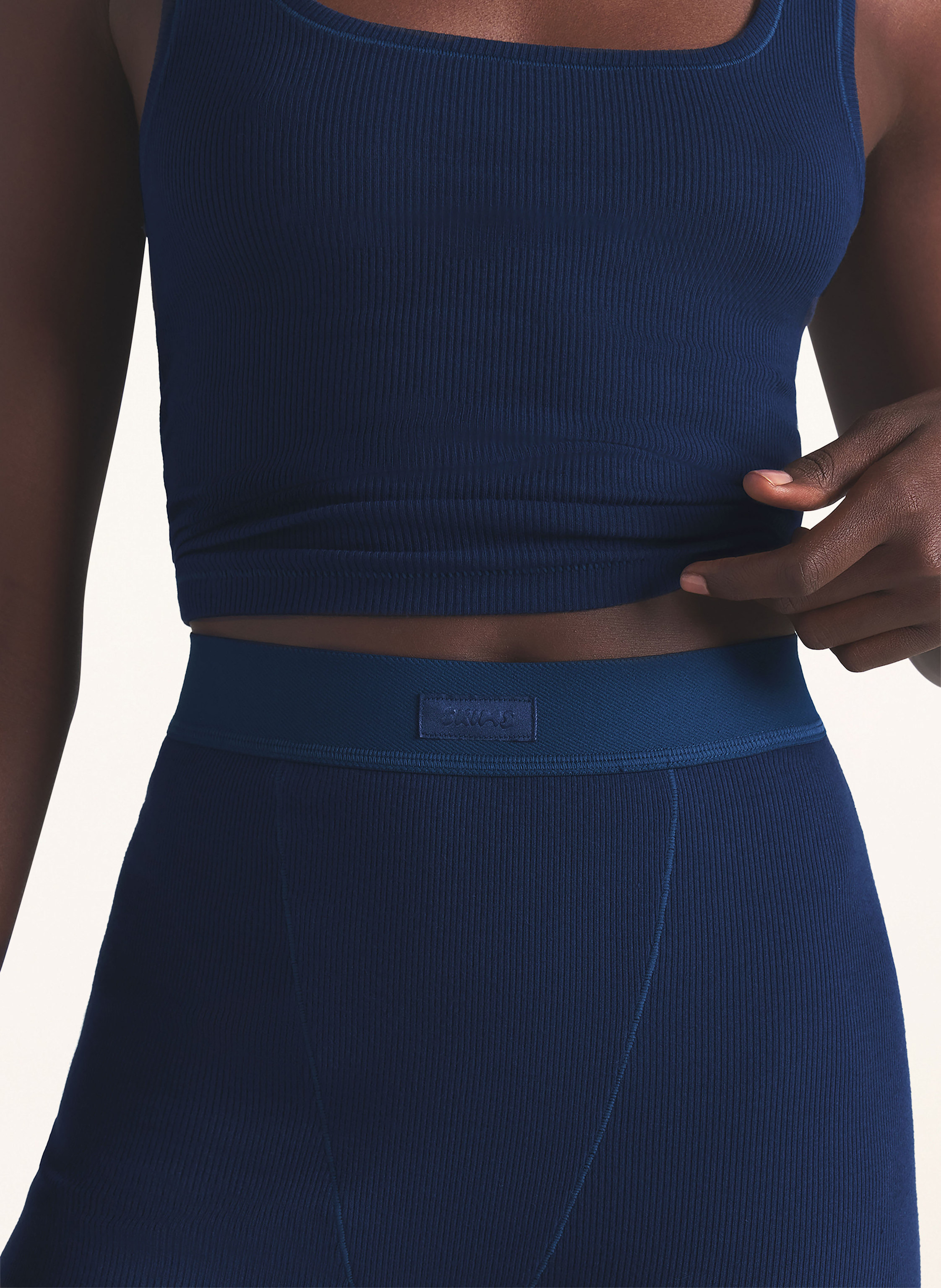 Thumbnail - Skims Top Cotton Rib blau